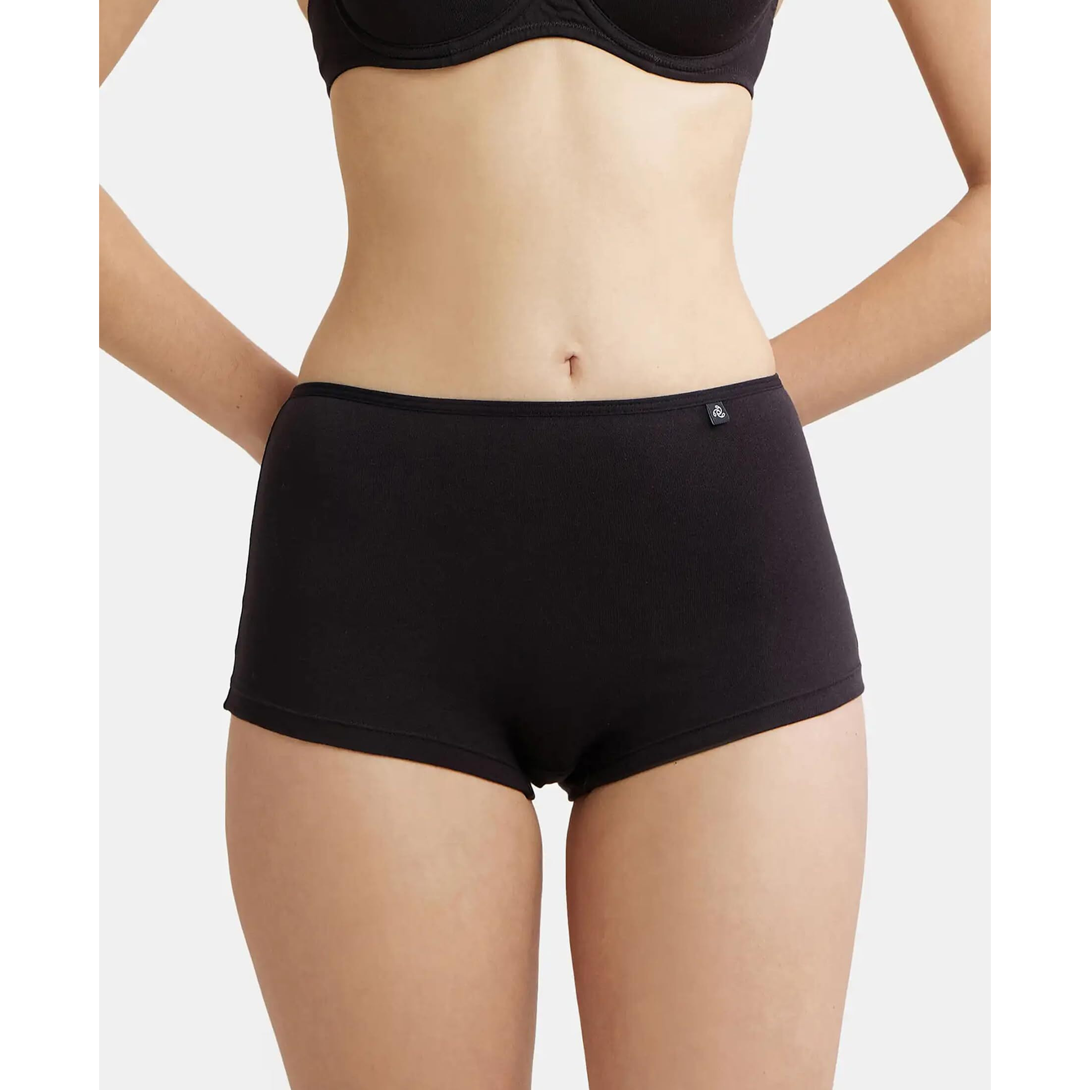 Jockey Women's Cotton Boyshorts (Pack of 1) (SS04_Black_L_Black_L)