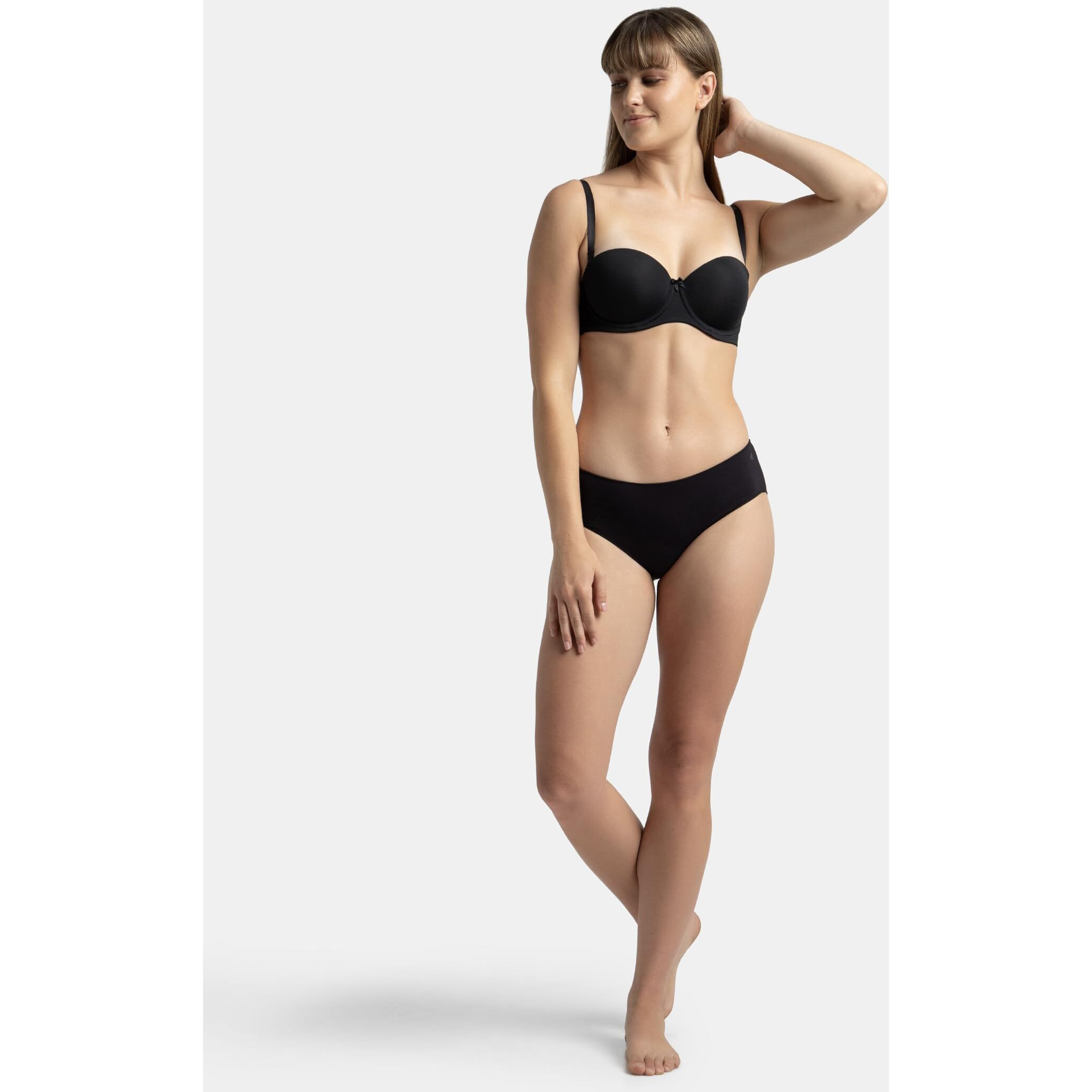 Jockey Women's Cotton Hipsters (Pack of 1) (1802_Black_XL_Black_XL)