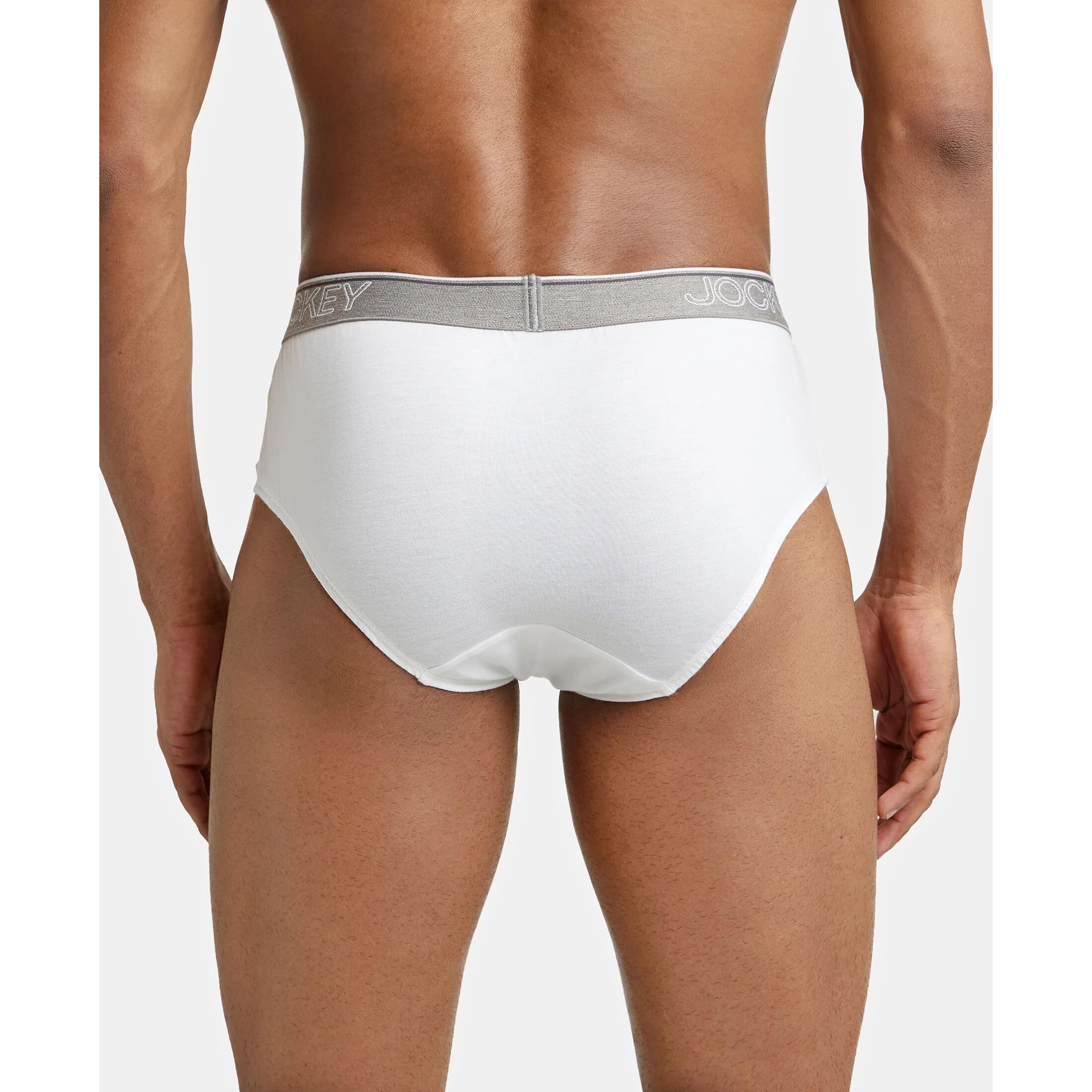 Jockey Men's Super Combed Cotton Briefs with Ultrasoft and Durable waistband (Pack of 2) 8037_White_M