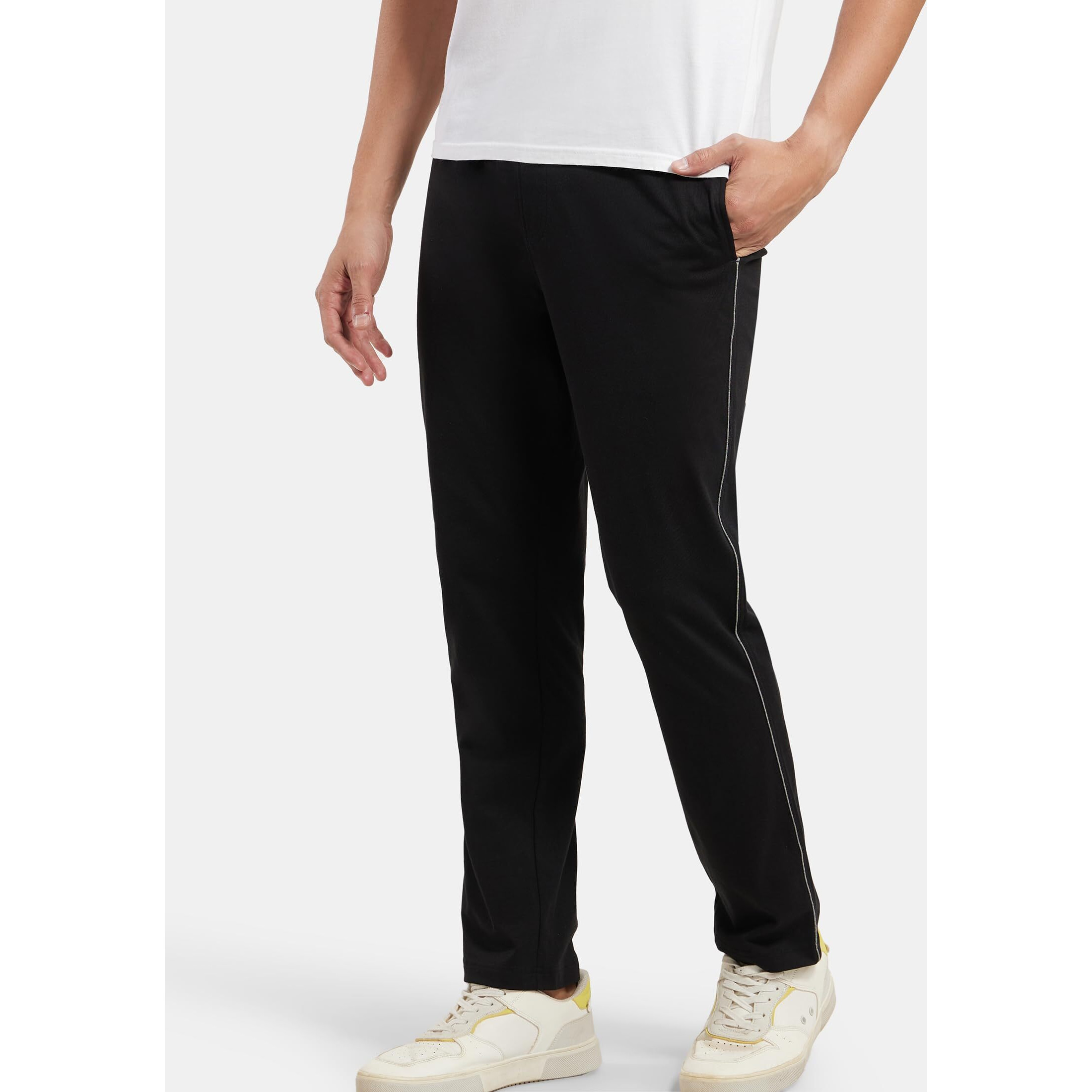 Jockey Men's Relaxed Fit Track pants(9500-0103-BLACK Black XXL_Black_XX-Large)