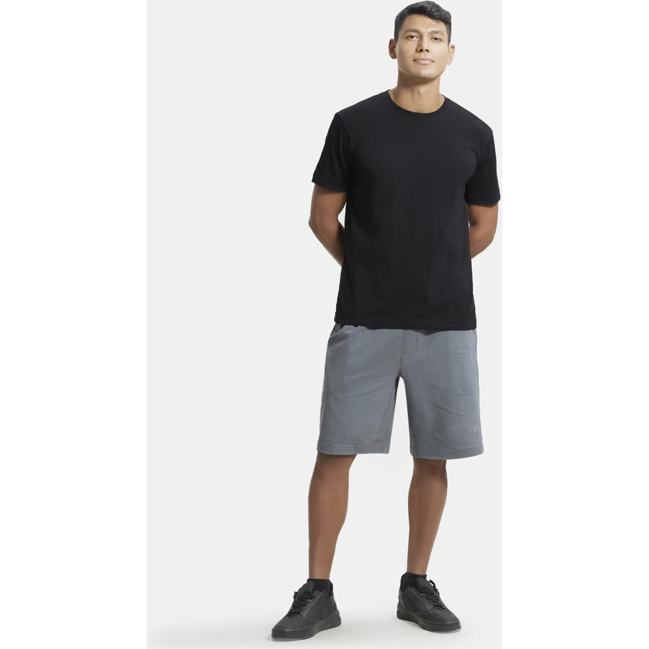 Jockey Men's Regular Fit Round Neck Half Sleeved T-Shirt 2714_Black_M