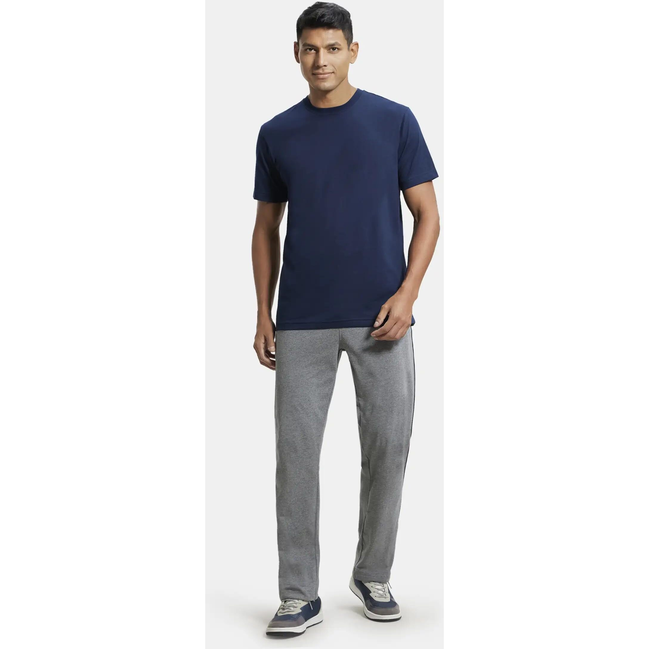 Jockey Men's Regular Fit Round Neck Half Sleeved T-Shirt 2714_Navy_M