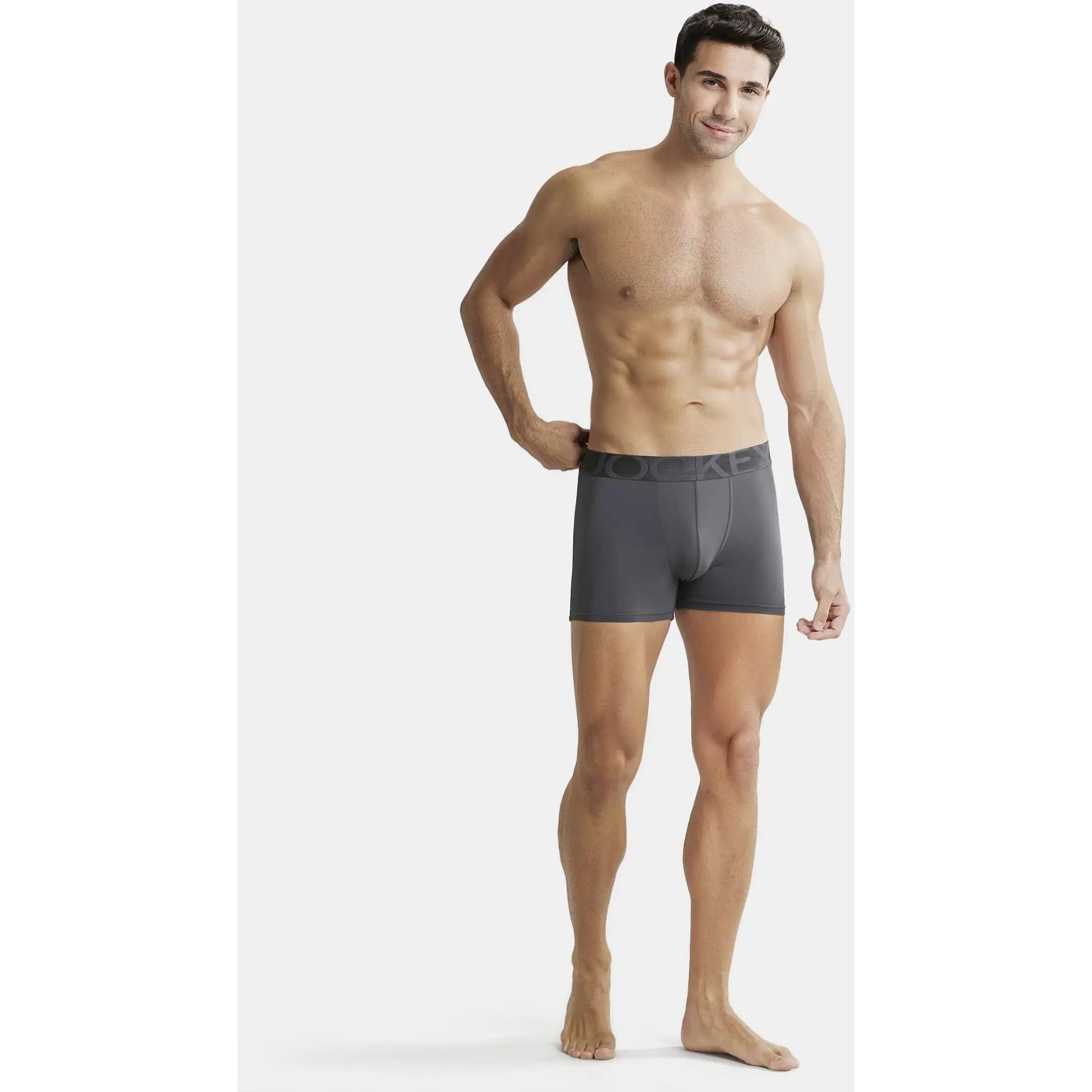 Jockey Men's Cotton Trunks (Pack of 1) (IC28-0105-EBONY Ebony M_Ebony_Black_M)