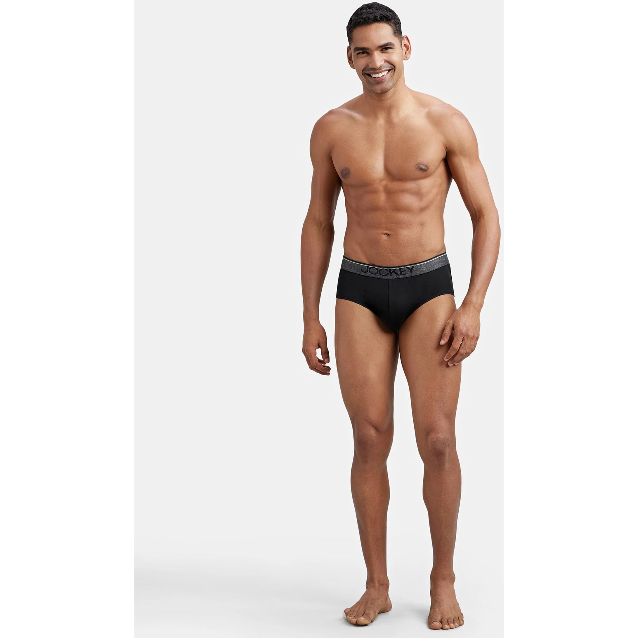 Jockey Men's cotton Briefs (Pack of 1) (8037-0110- Black L_Black_L)