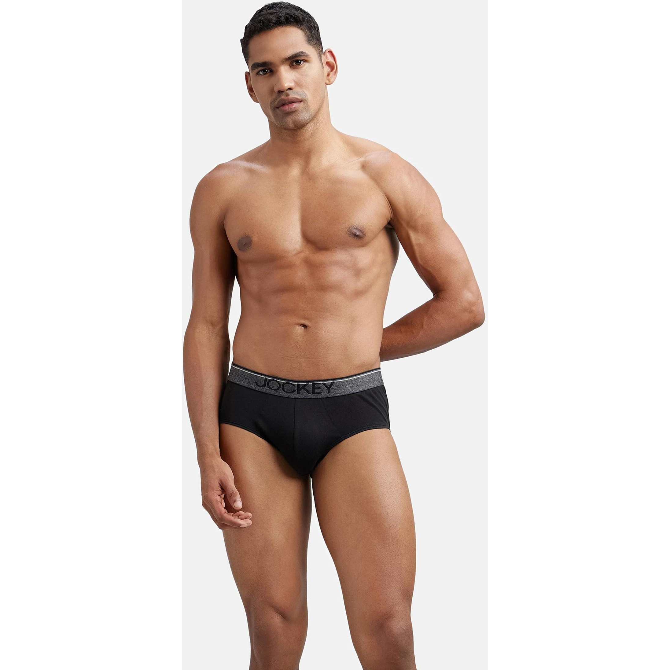 Jockey Men's cotton Briefs (Pack of 1) (8037-0110- Black L_Black_L)