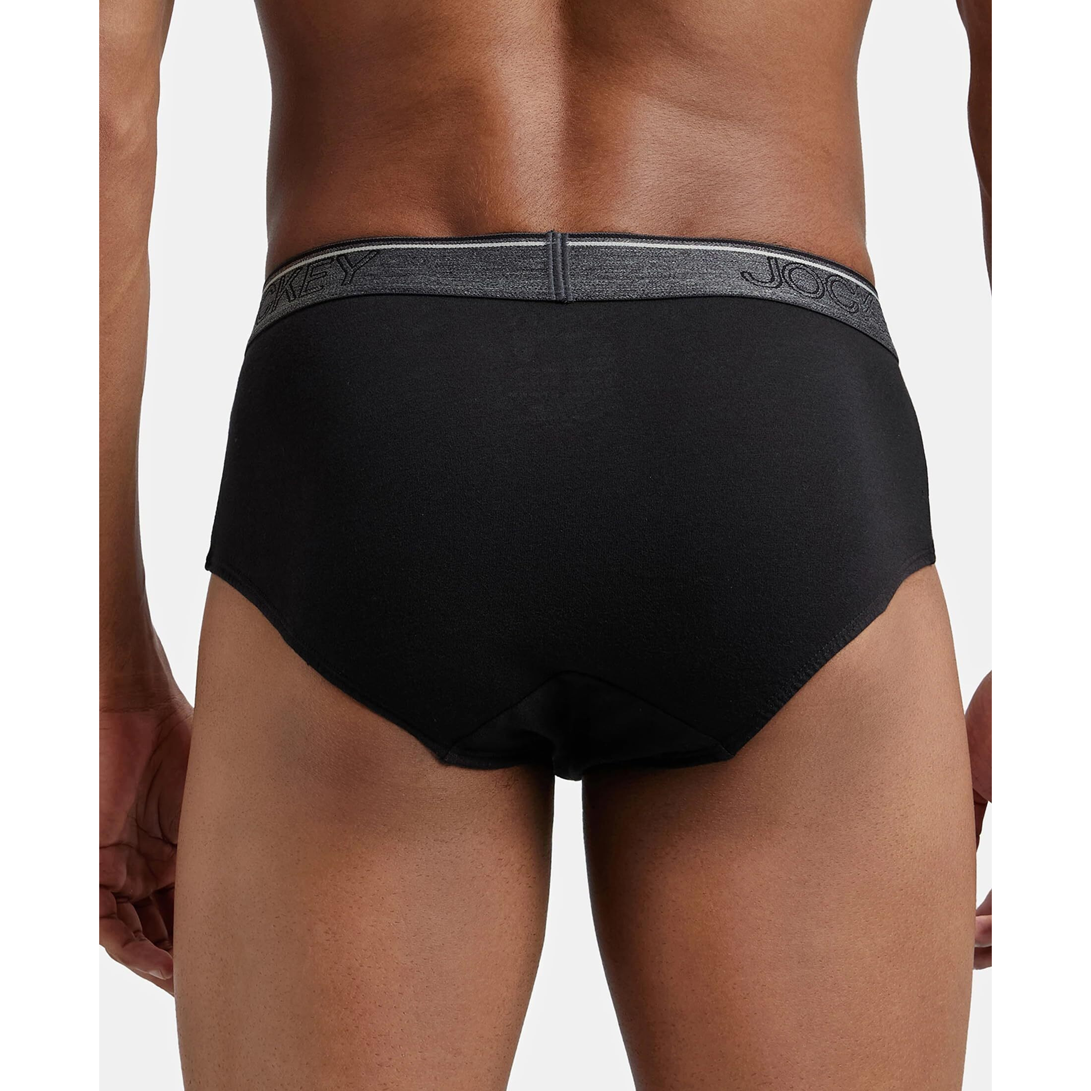 Jockey Men's Super Combed Cotton Briefs with Ultrasoft and Durable waistband (Pack of 2) 8037_Black_S
