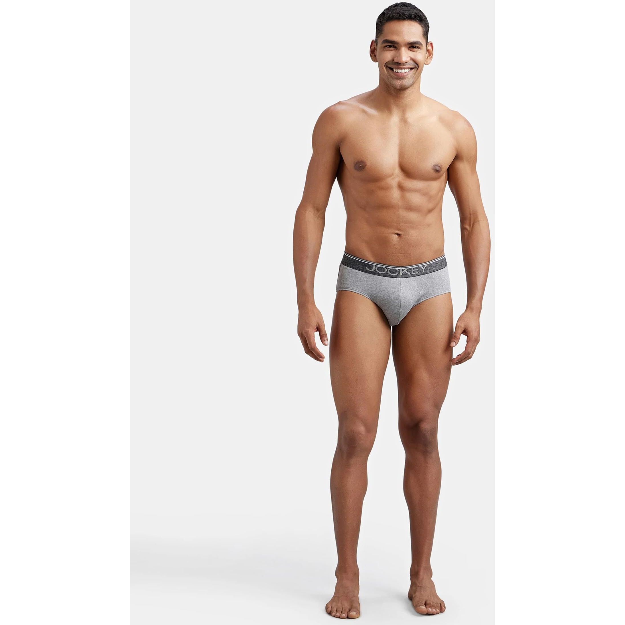 Jockey Men's Super Combed Cotton Briefs with Ultrasoft and Durable waistband (Pack of 2) 8037_Grey Melange_L