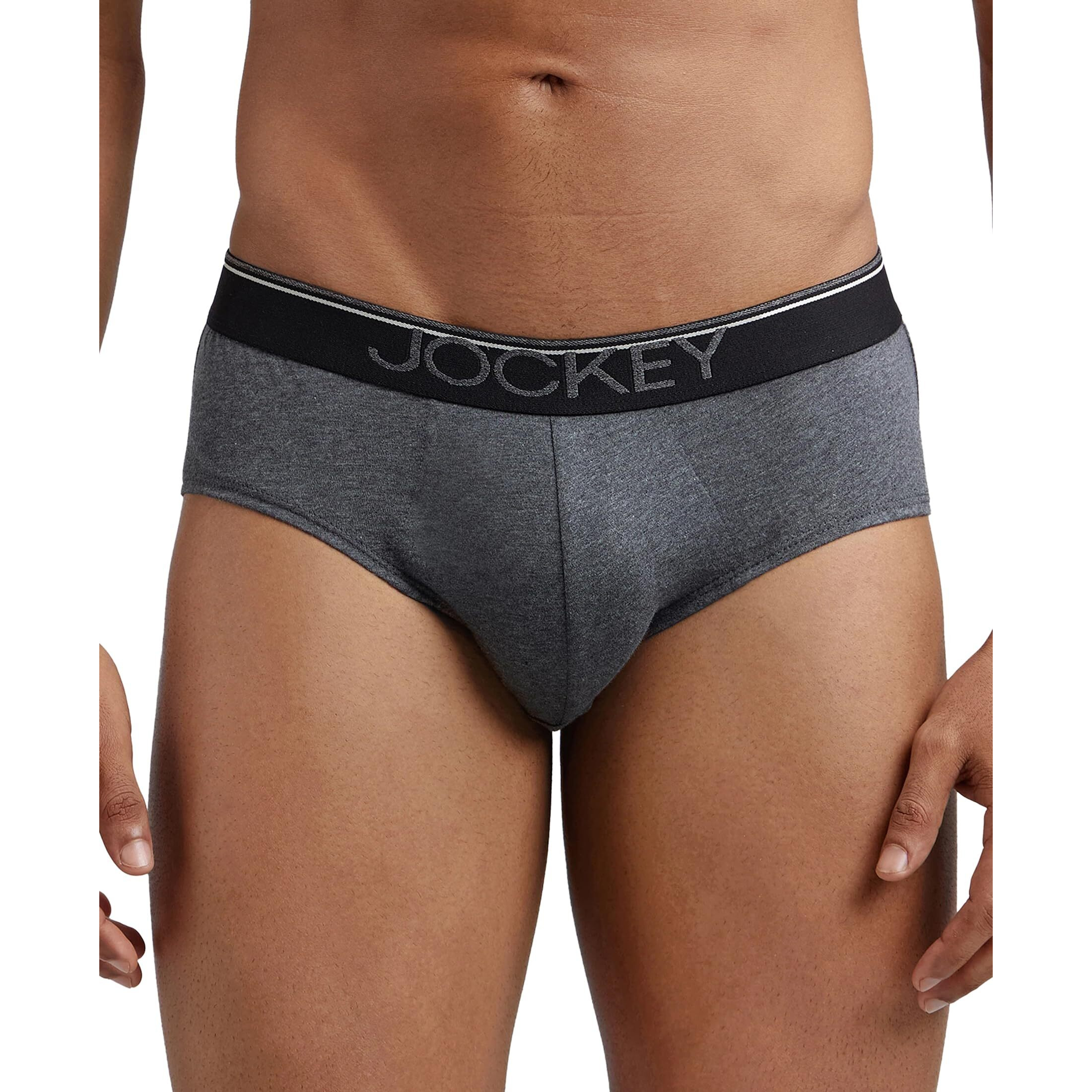 Jockey Men's cotton Briefs (Pack of 1) (8037-0110- Charcoal Melange M_grey_M)
