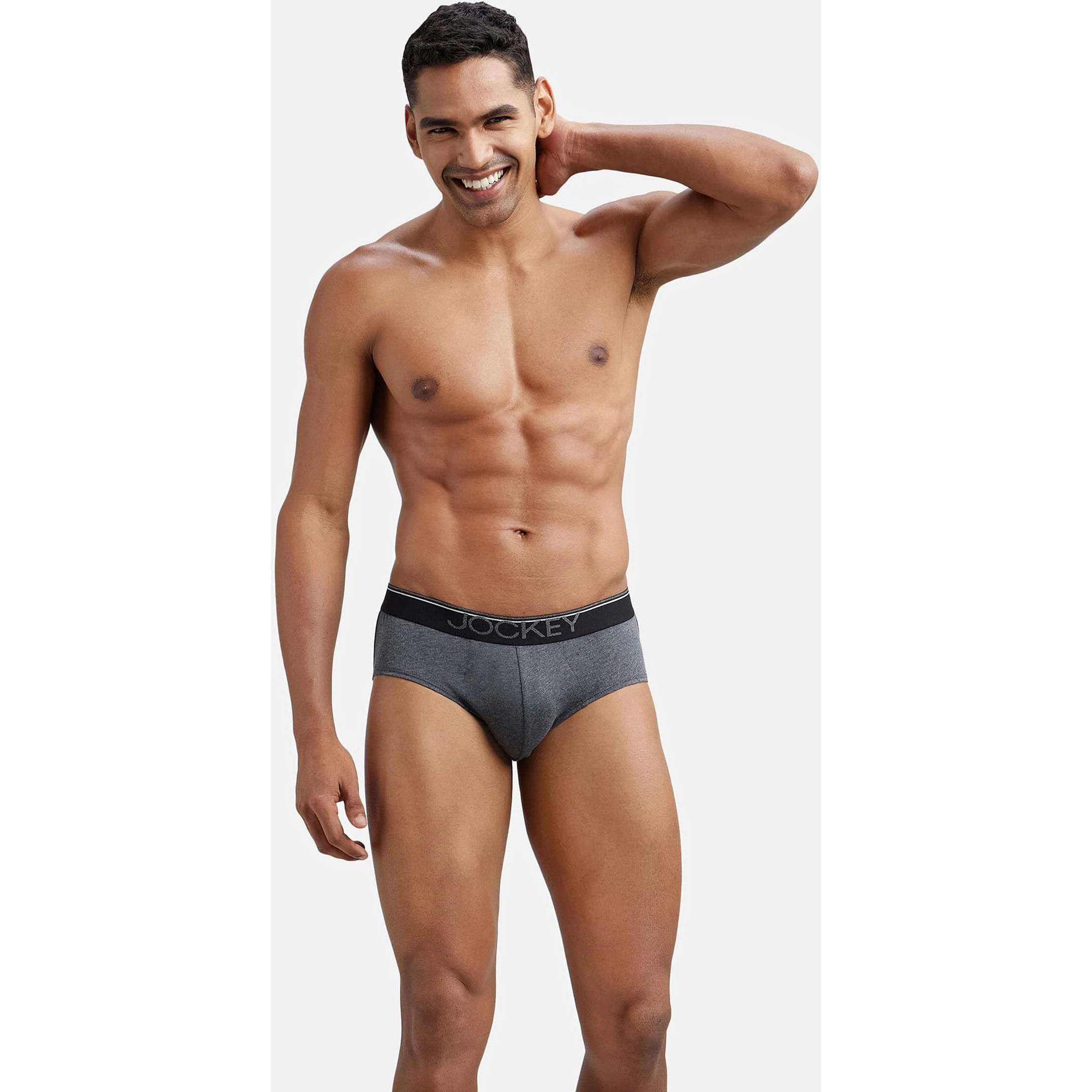 Jockey Men's cotton Briefs (Pack of 1) (8037-0110- Charcoal Melange M_grey_M)