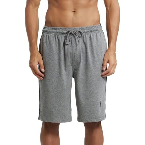 Jockey Men Cotton Shorts (8901326123515_9426_Large_Grey Melange and Navy)