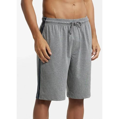 Jockey Men Cotton Shorts (8901326123515_9426_Large_Grey Melange and Navy)