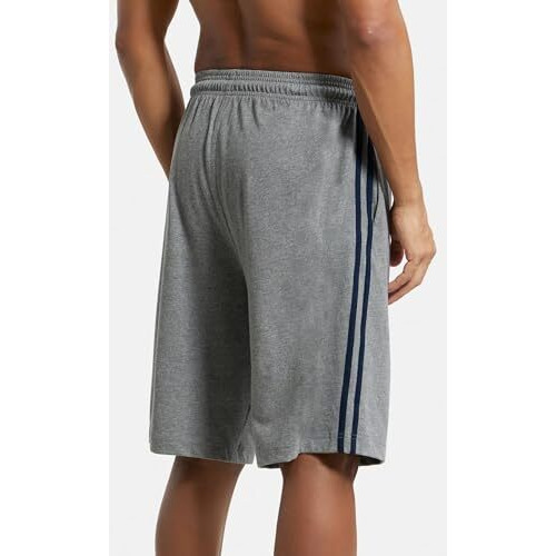 Jockey Men Cotton Shorts (8901326123515_9426_Large_Grey Melange and Navy)