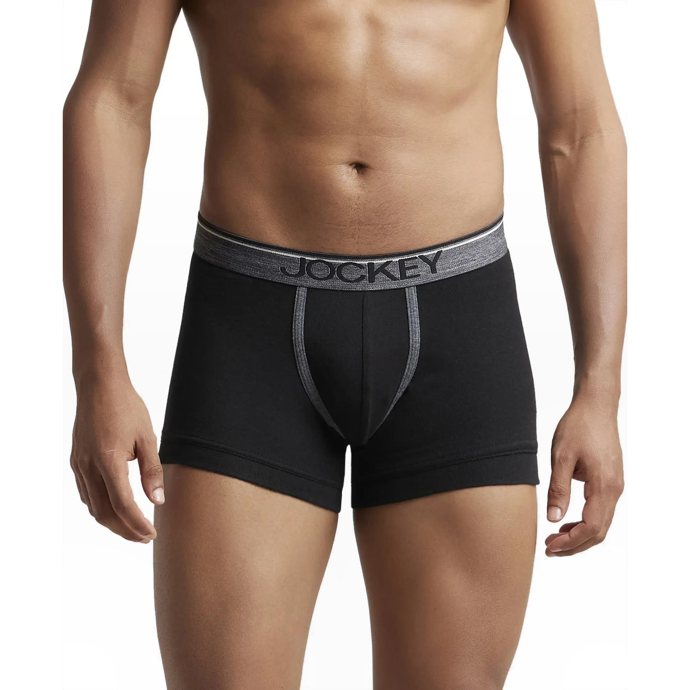 Jockey Men's Cotton Trunks (Pack of 1) (8015_Black_Medium_Black_M)