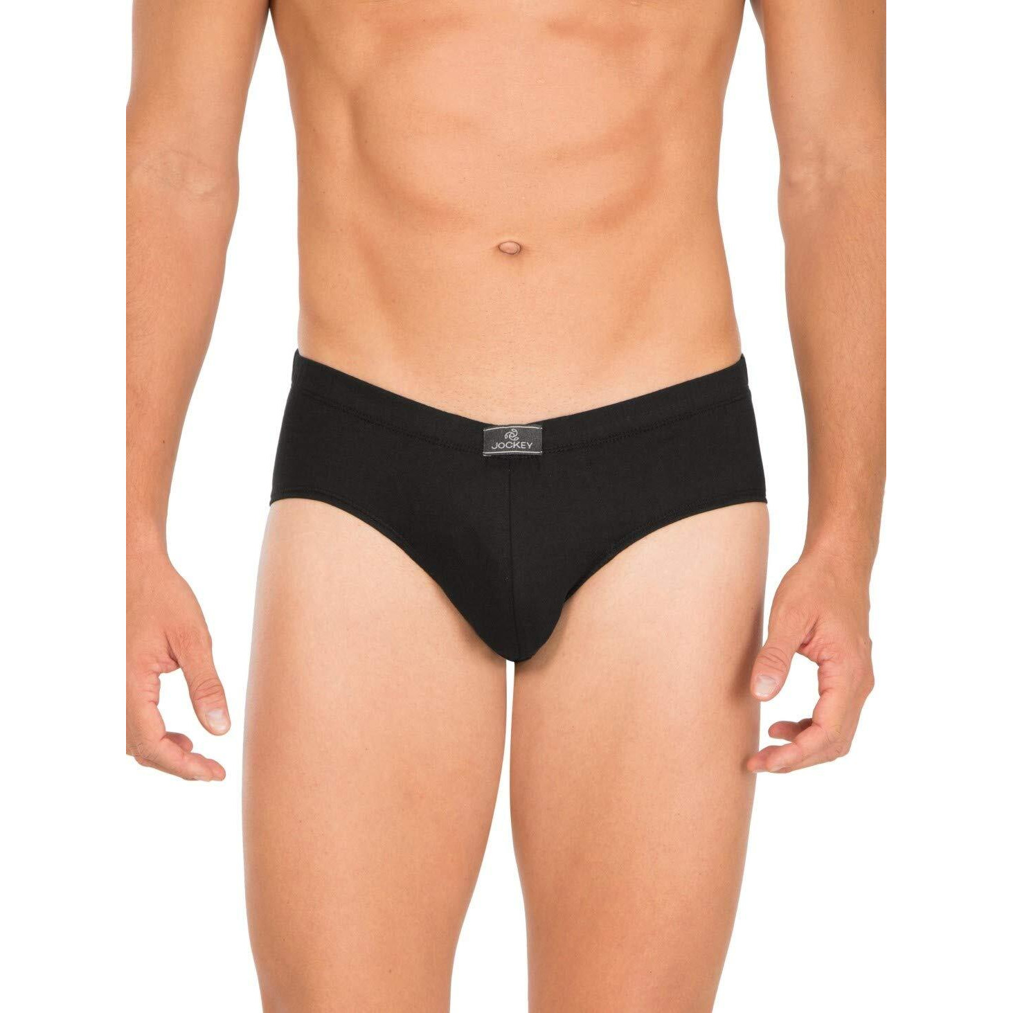 Jockey Men's Cotton Briefs (Pack of 3) (8035-0305-BLACK_Black_X-Large_Black_XL)