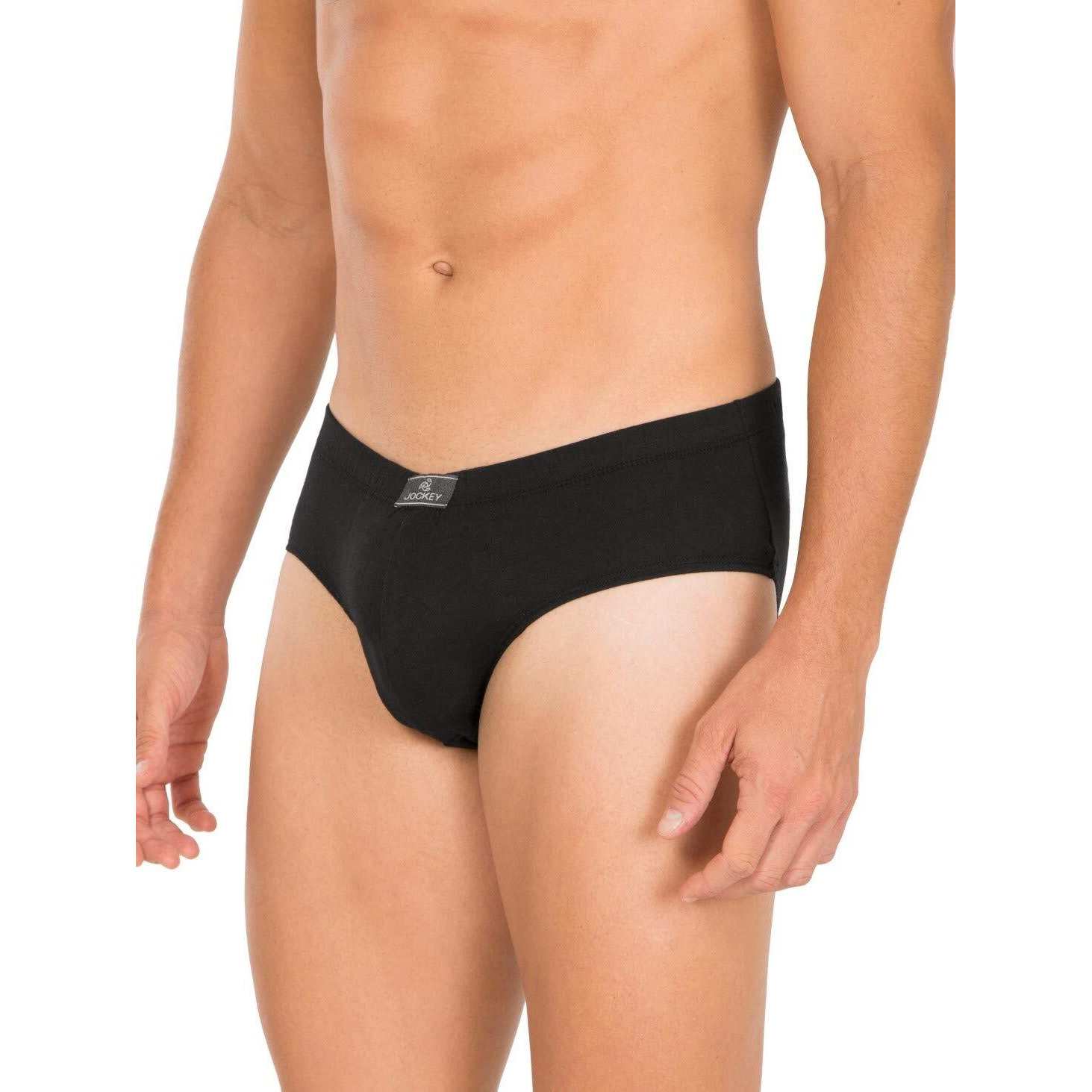 Jockey Men's Cotton Briefs (Pack of 3) (8035-0305-BLACK_Black_X-Large_Black_XL)