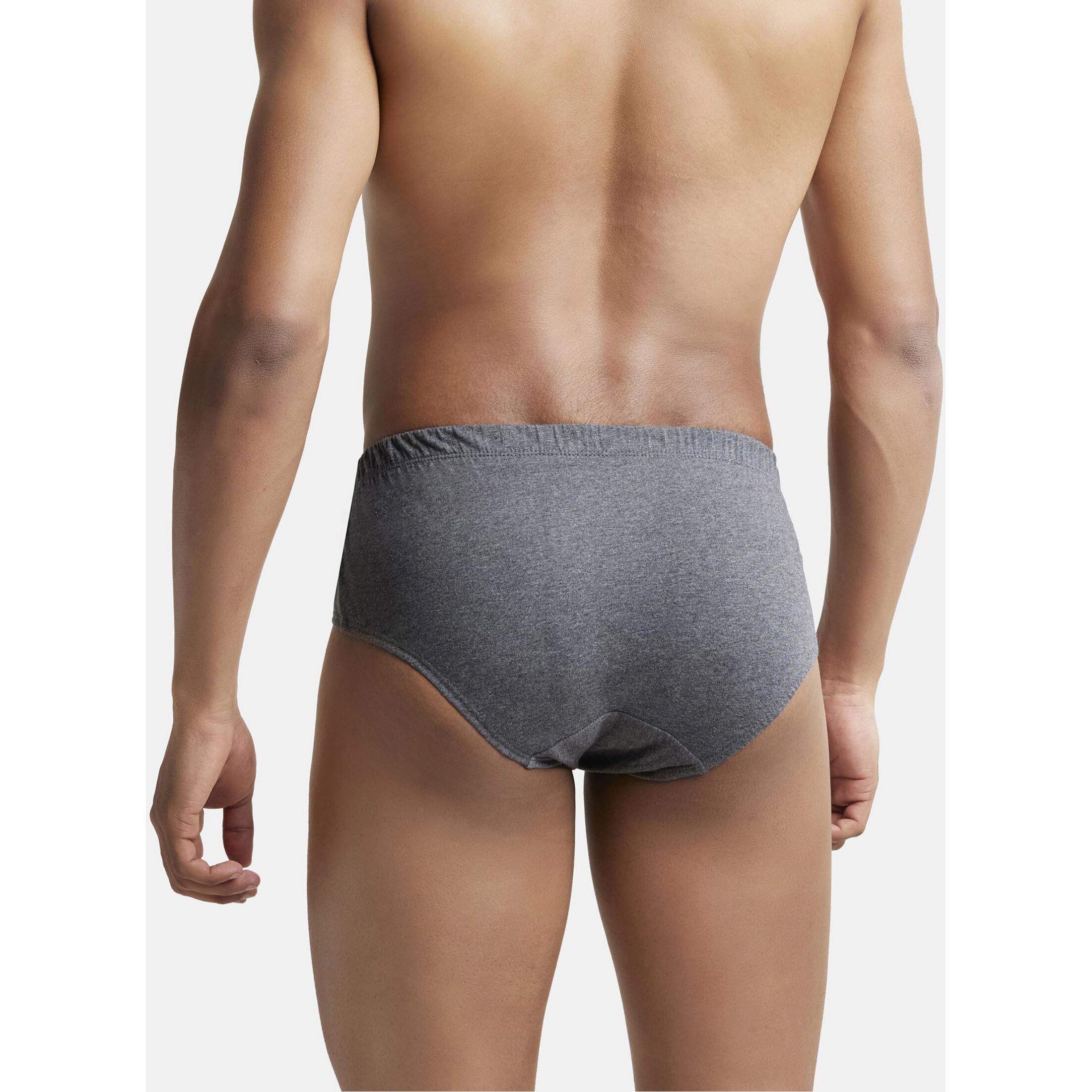 Jockey Men's Cotton Briefs (Pack of 3) (8035-0310-ASSTD Charcoal Melange L_Charcoal Melange_L)