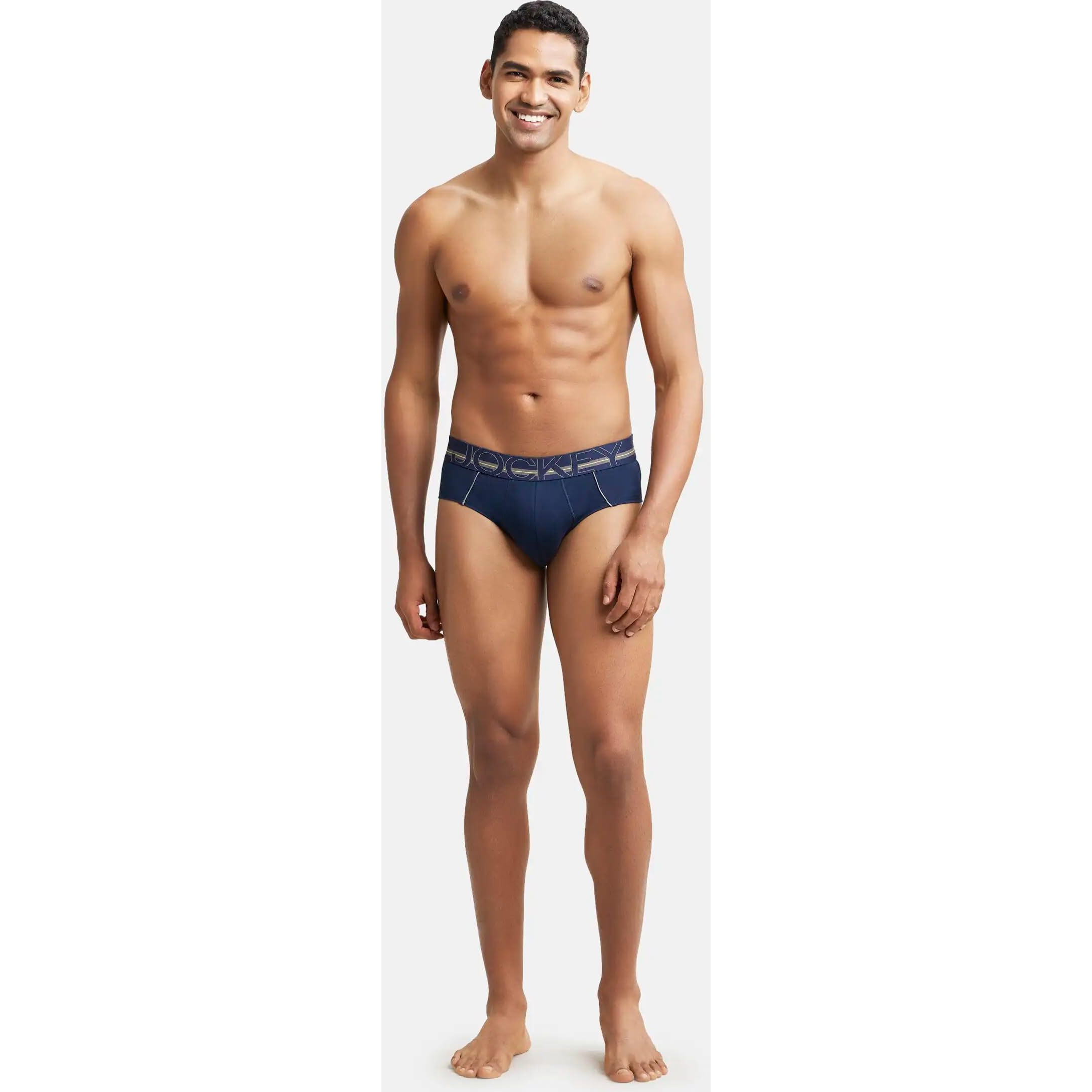 Jockey Men's Cotton Briefs (Pack of 1) (US14-0105-NAVY_Navy_Medium_Navy_M)