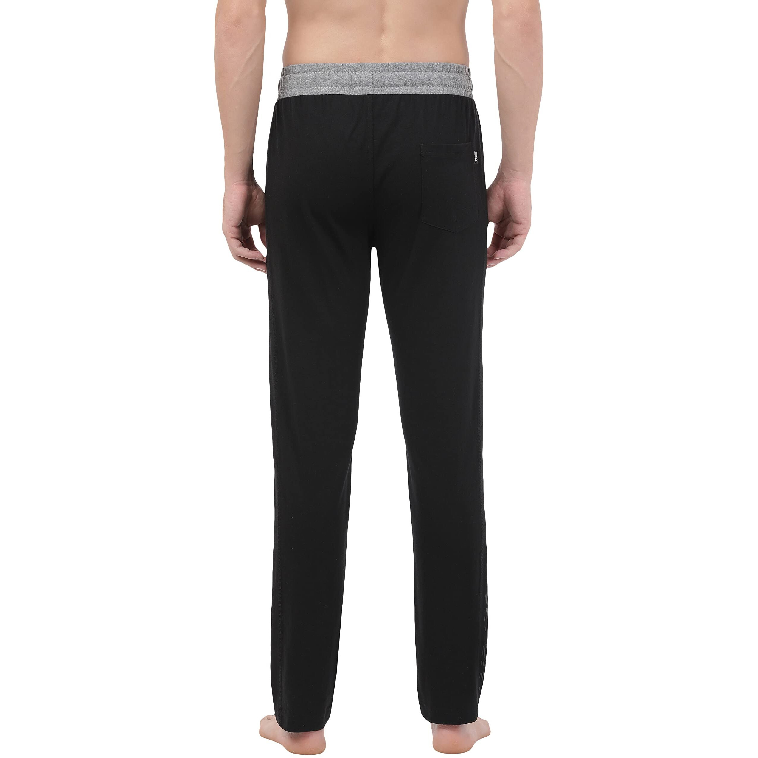Jockey Men's Slim Fit Track pants(9510_Black & Grey Melange_large_Black & Grey Melange_Large)