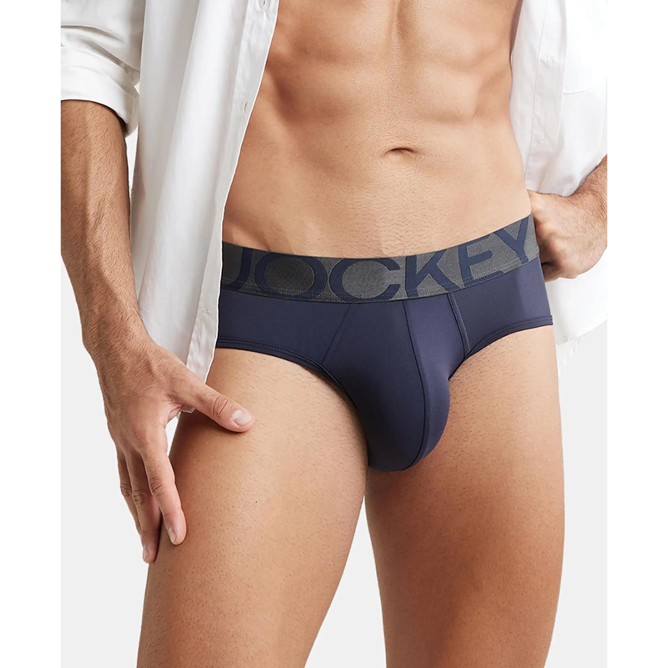 Jockey Men's Nylon Briefs (Pack of 1) (IC27-0105-True Navy_Large_True Navy_L)