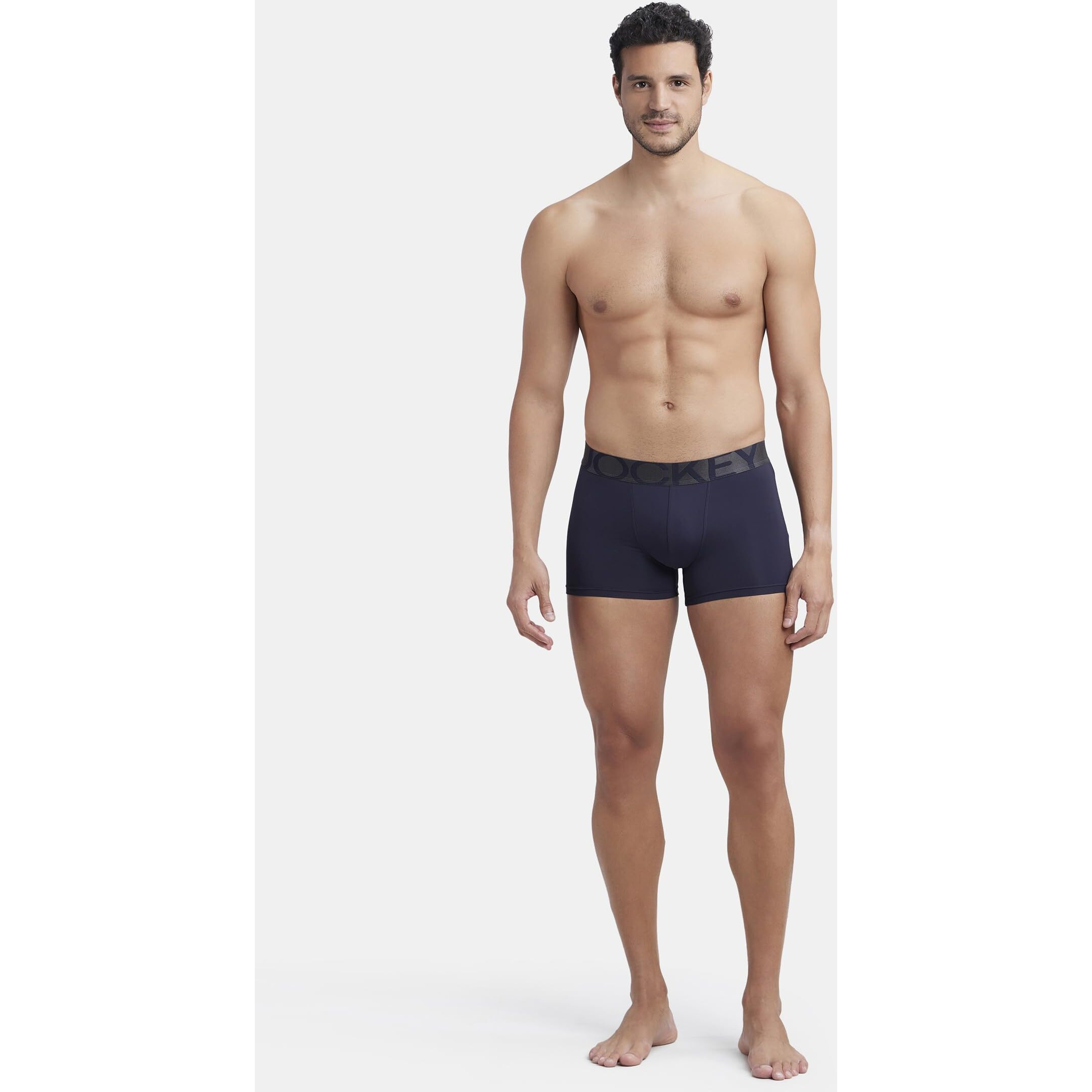 Jockey Men's Microfiber Elastane Stretch Solid Trunk