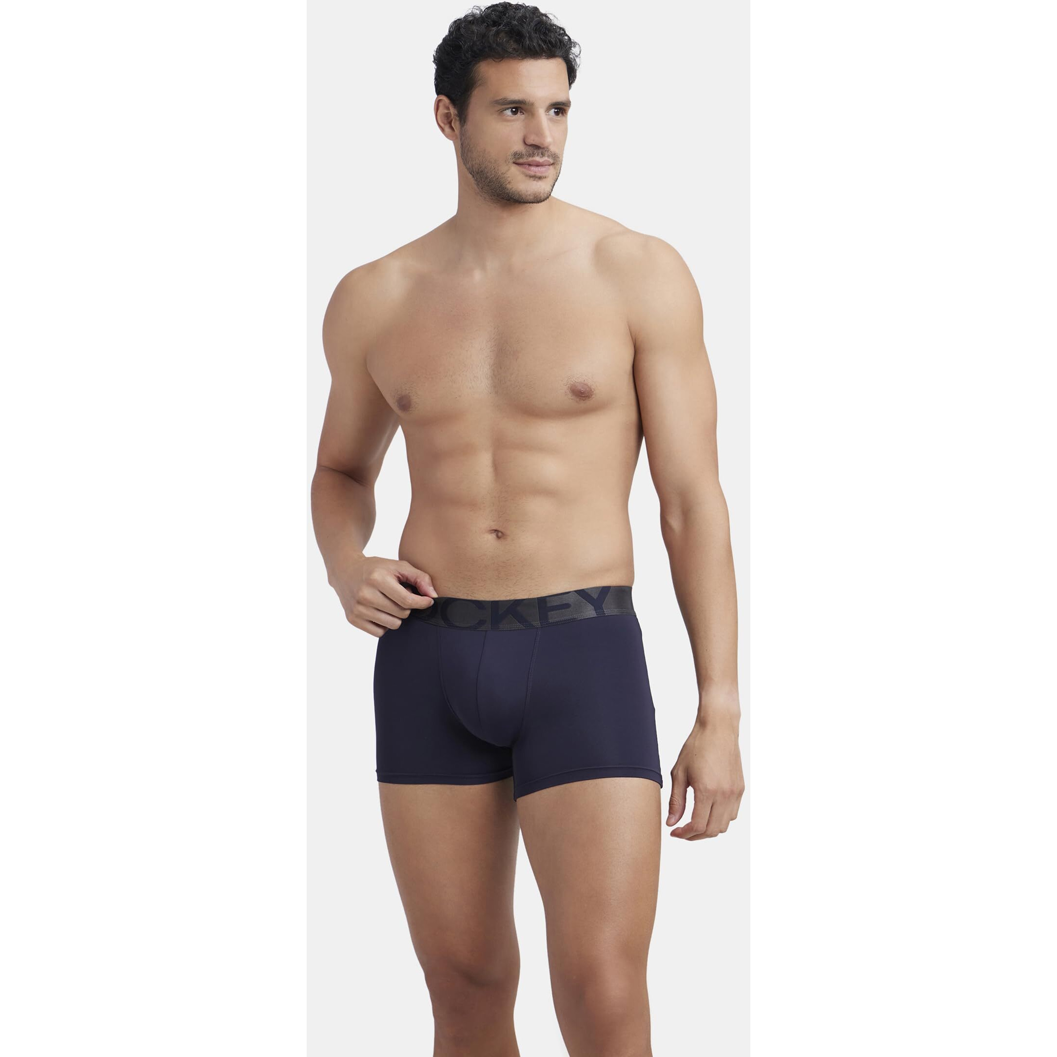 Jockey Men's Microfiber Elastane Stretch Solid Trunk