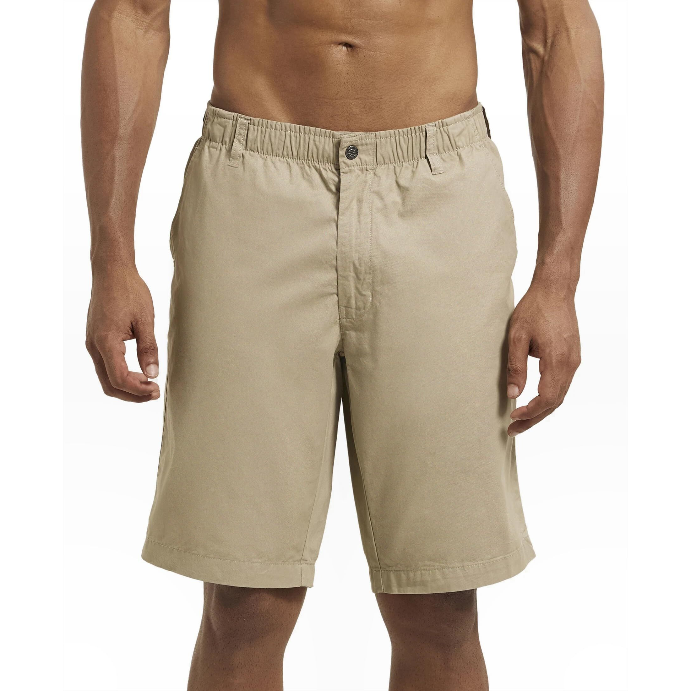 Jockey Men's Straight Fit Shorts (1203_Khaki_Large)