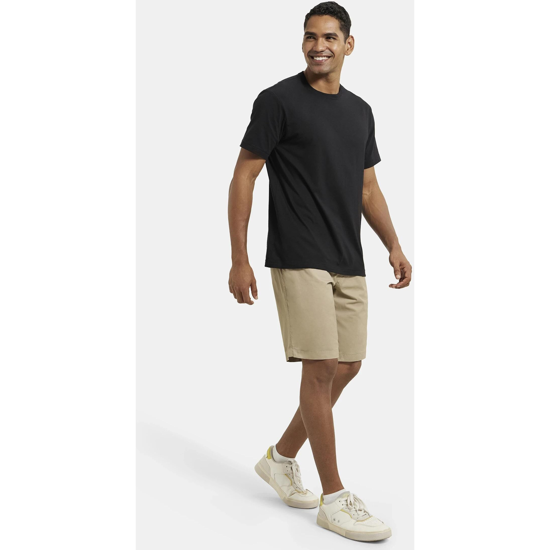 Jockey Men's Straight Fit Shorts (1203_Khaki_Large)