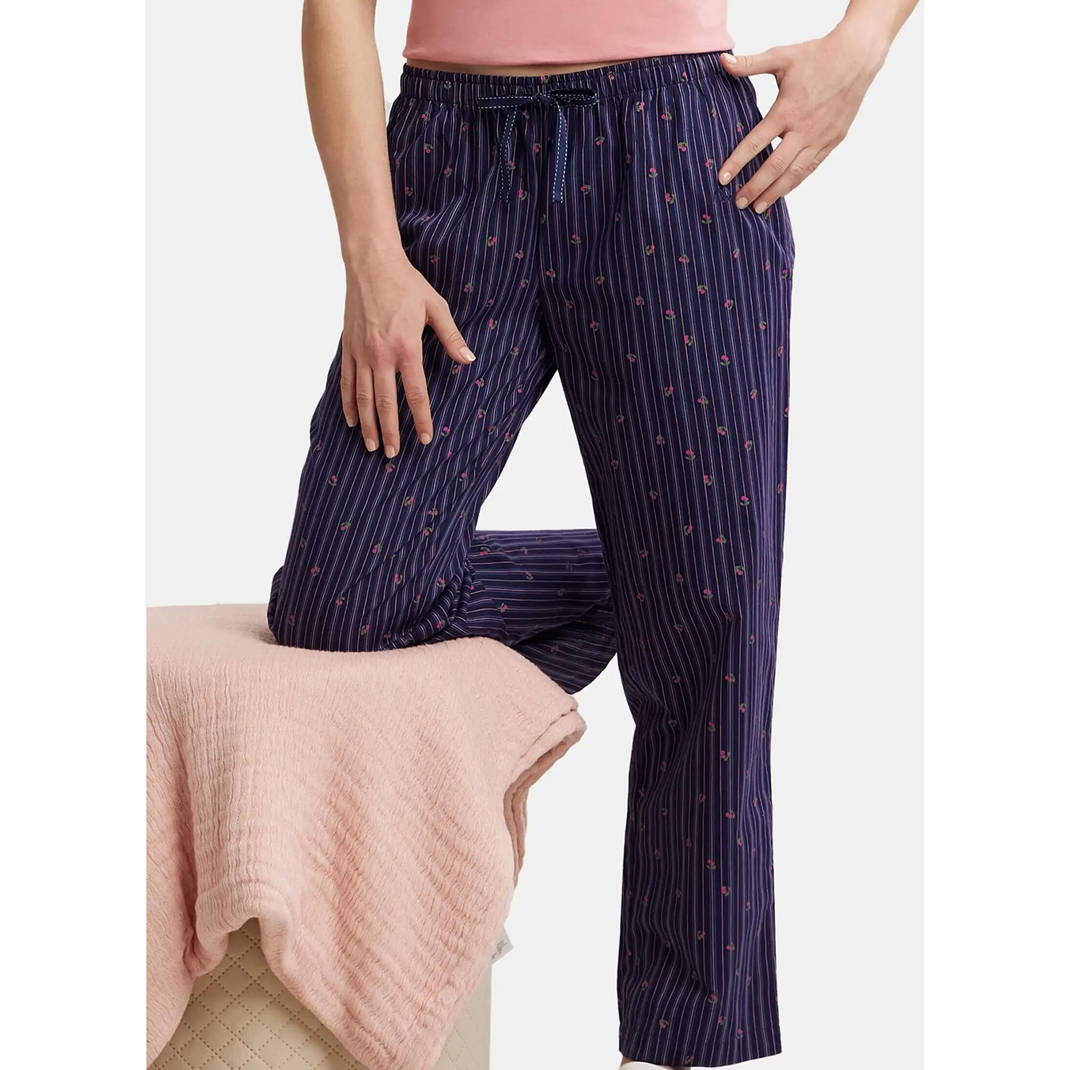 Jockey Women's Pyjama Pants (RX06_Classic Navy Assorted Checks_M_Classic Navy Assorted Checks_Medium)