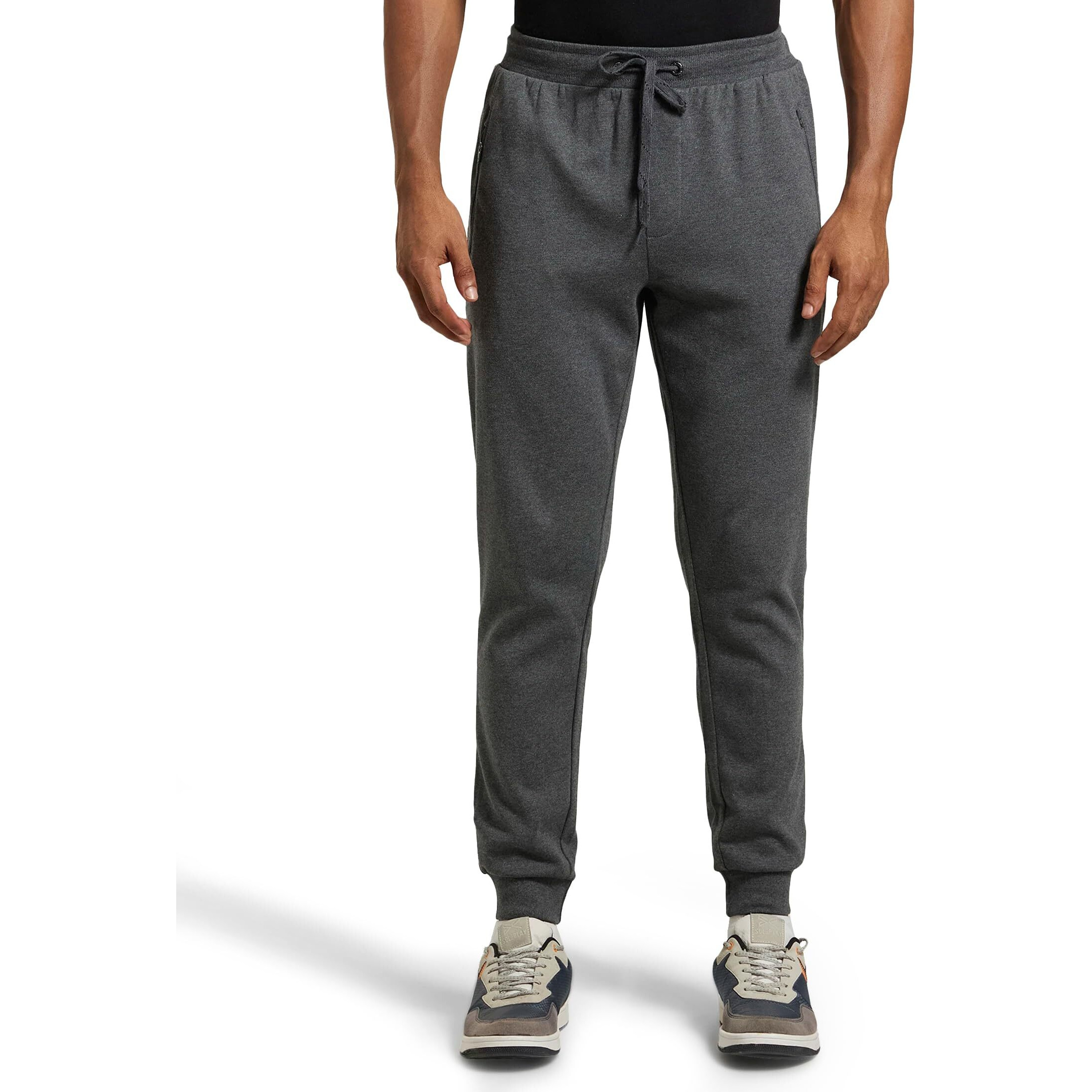 Jockey Men's Relaxed Fit Sweatpants (AM02_Charcoal Melange_Large)