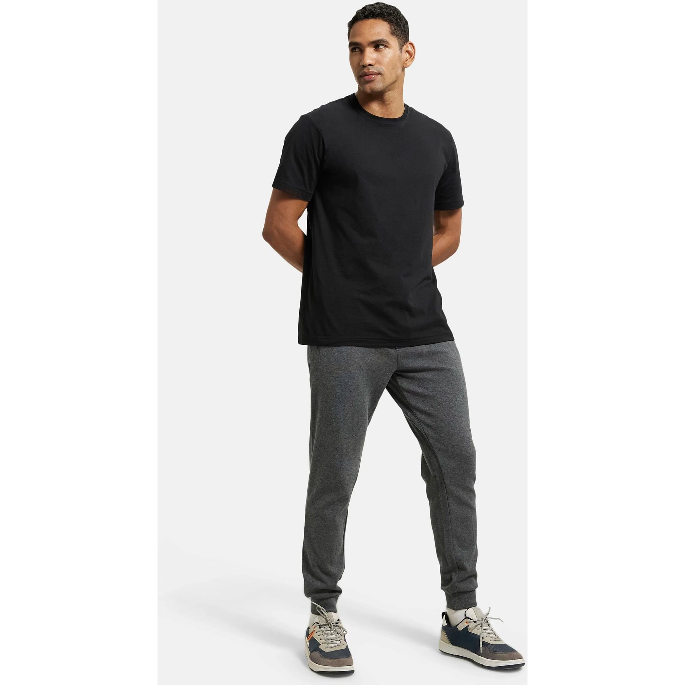 Jockey Men's Relaxed Fit Sweatpants (AM02_Charcoal Melange_Large)