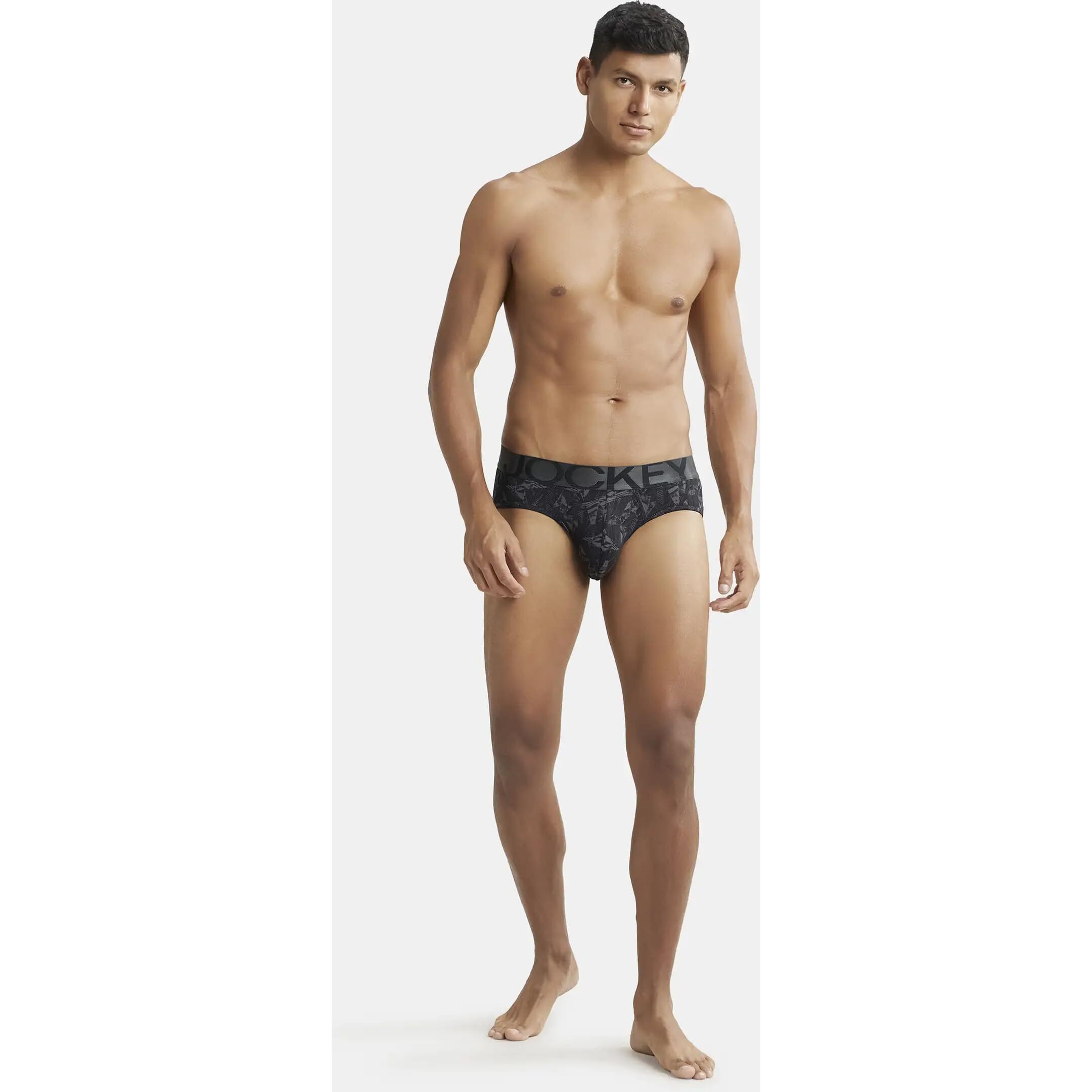 Jockey Men's Cotton Brief (Pack of 1) (IC29_Ebony Grey Prints_Small_Ebony Grey Prints_S)