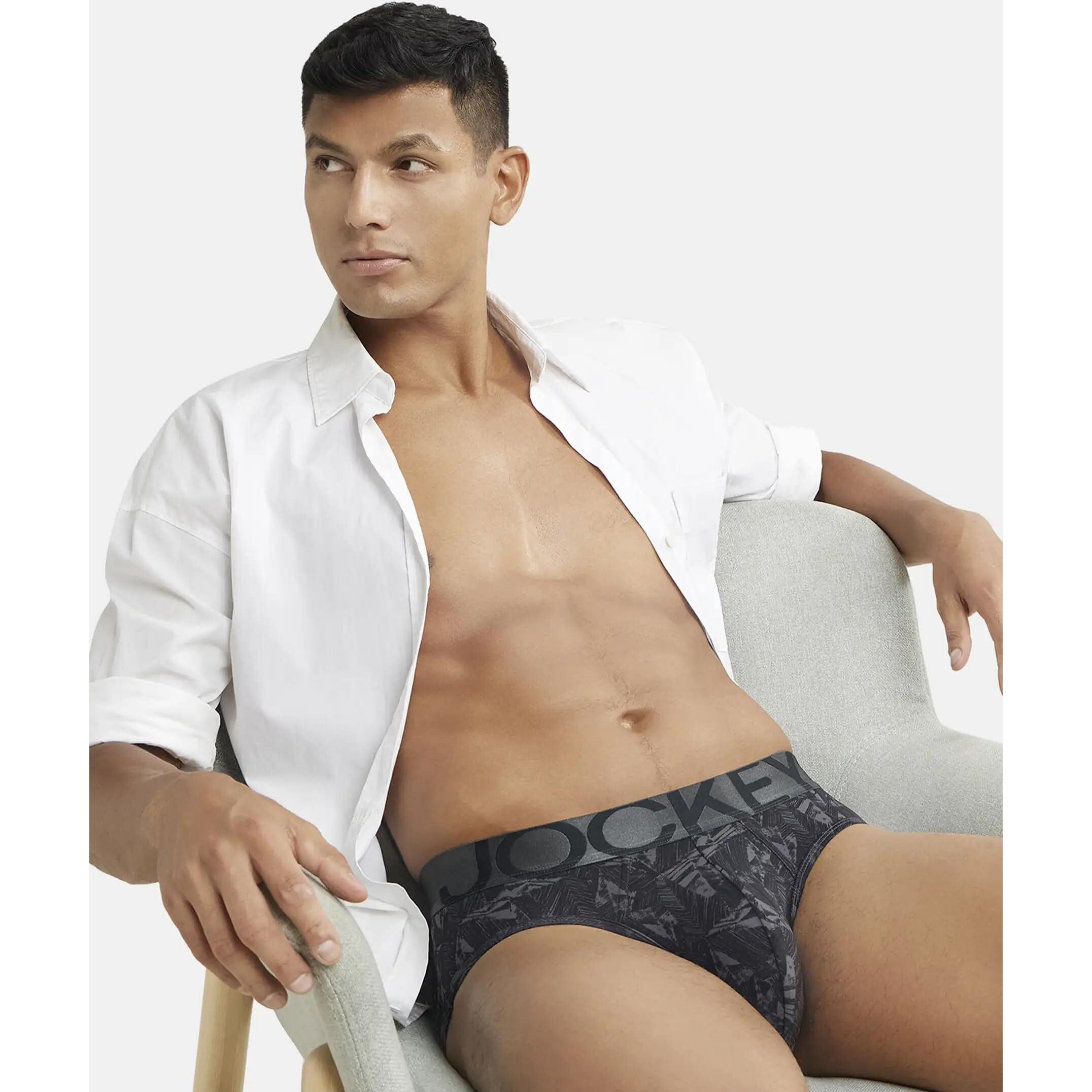 Jockey Men's Cotton Brief (Pack of 1) (IC29_Ebony Grey Prints_Small_Ebony Grey Prints_S)