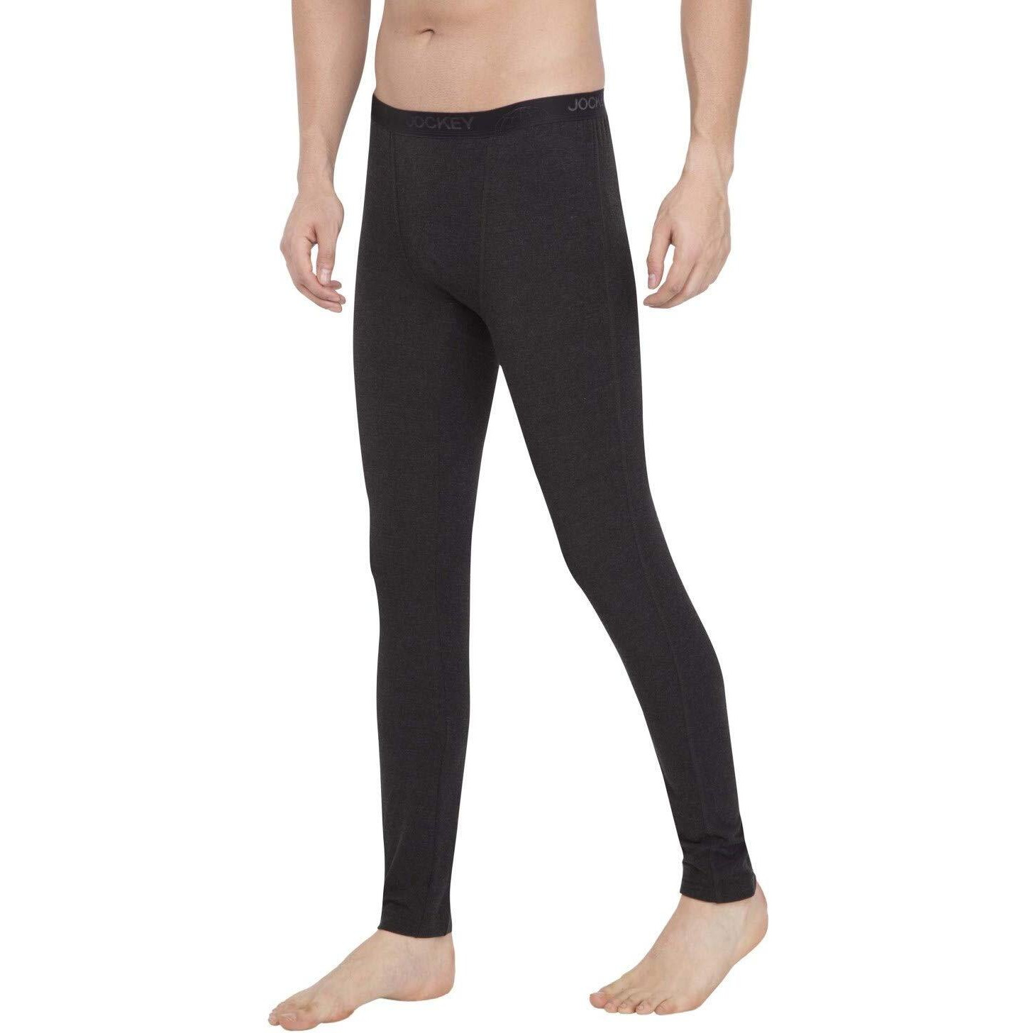 Jockey 2622 Men's Soft Touch Microfiber Elastane Stretch Thermal Long Johns with Stay Warm Technology_Black_M