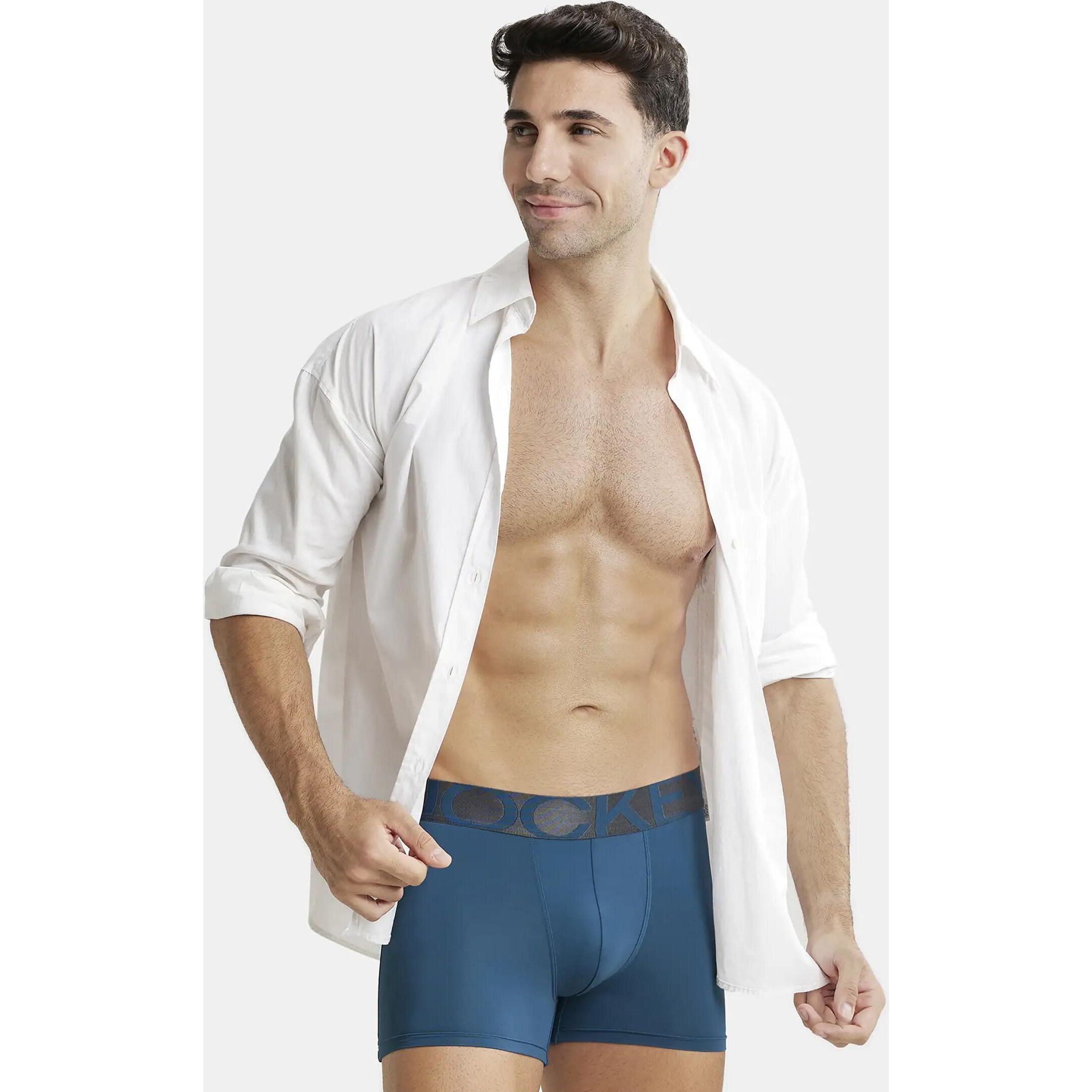 Jockey Men's Cotton Trunks (Pack of 1) (IC28_Legion Blue_Medium_Legion Blue_M)