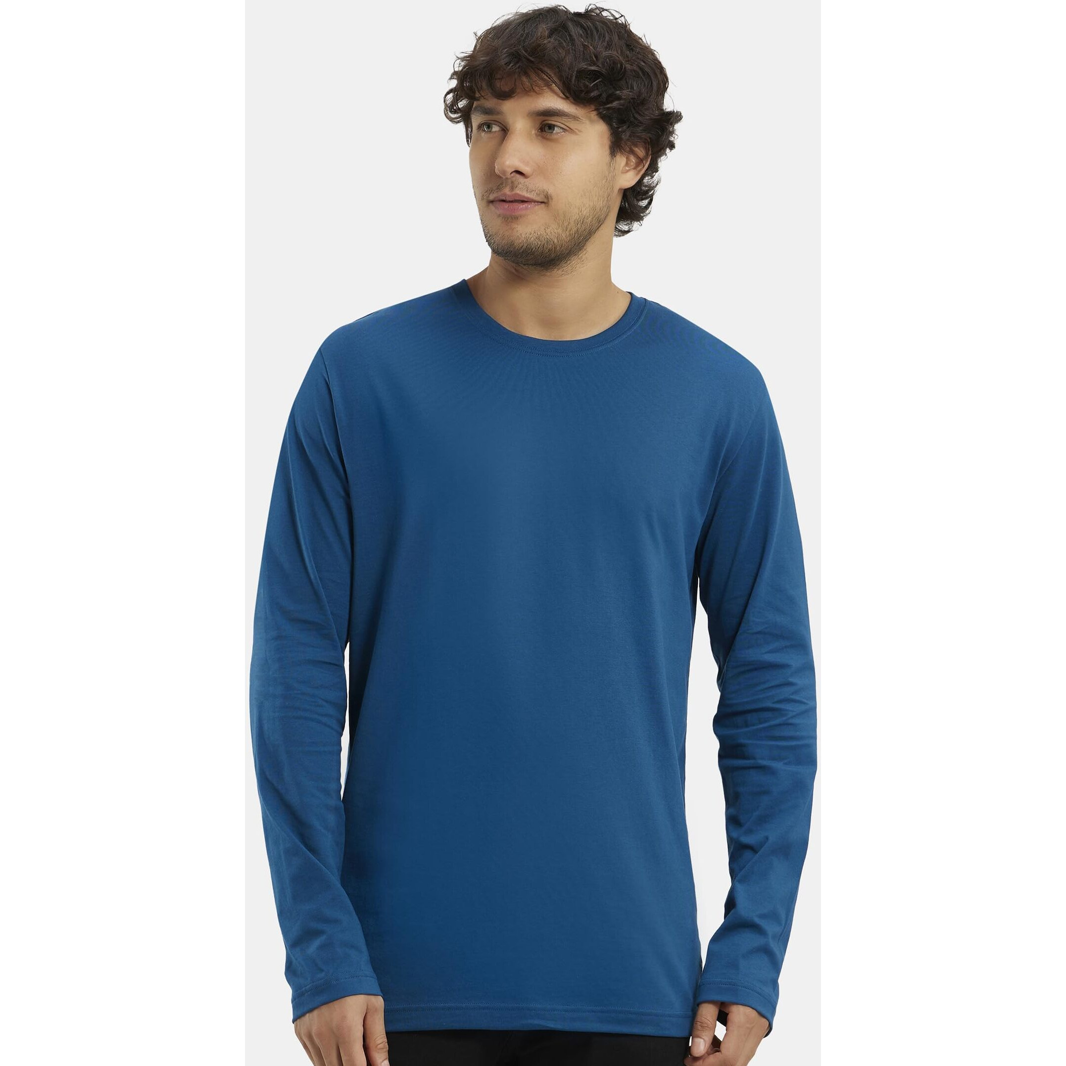 Jockey Men's Regular Fit Round Neck Full Sleeved T-Shirt AM95_Seaport Teal_M