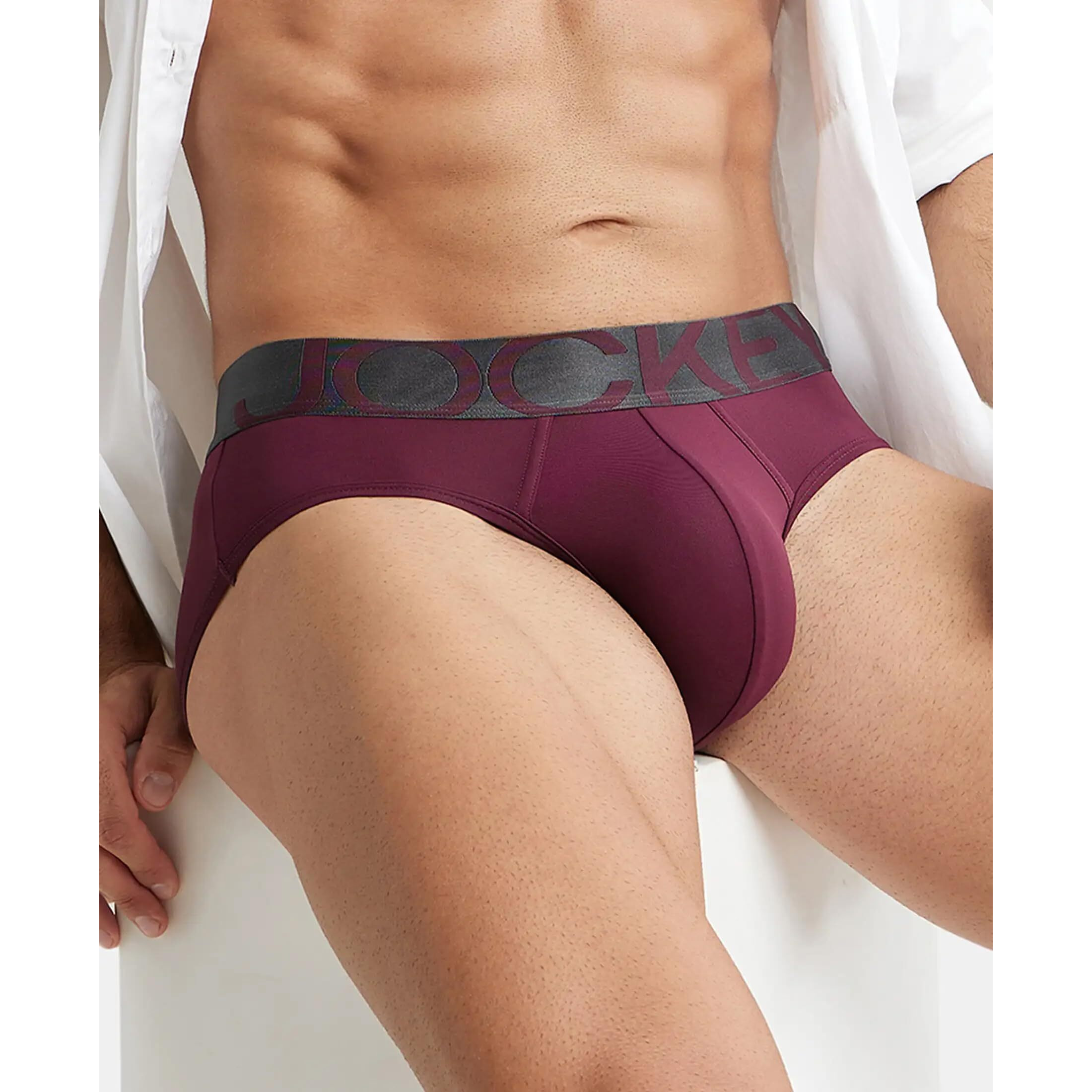 Jockey Men's Cotton Wind Ultra Soft Brief (Pack of 1) (IC27-01_Wine Tasting_L)