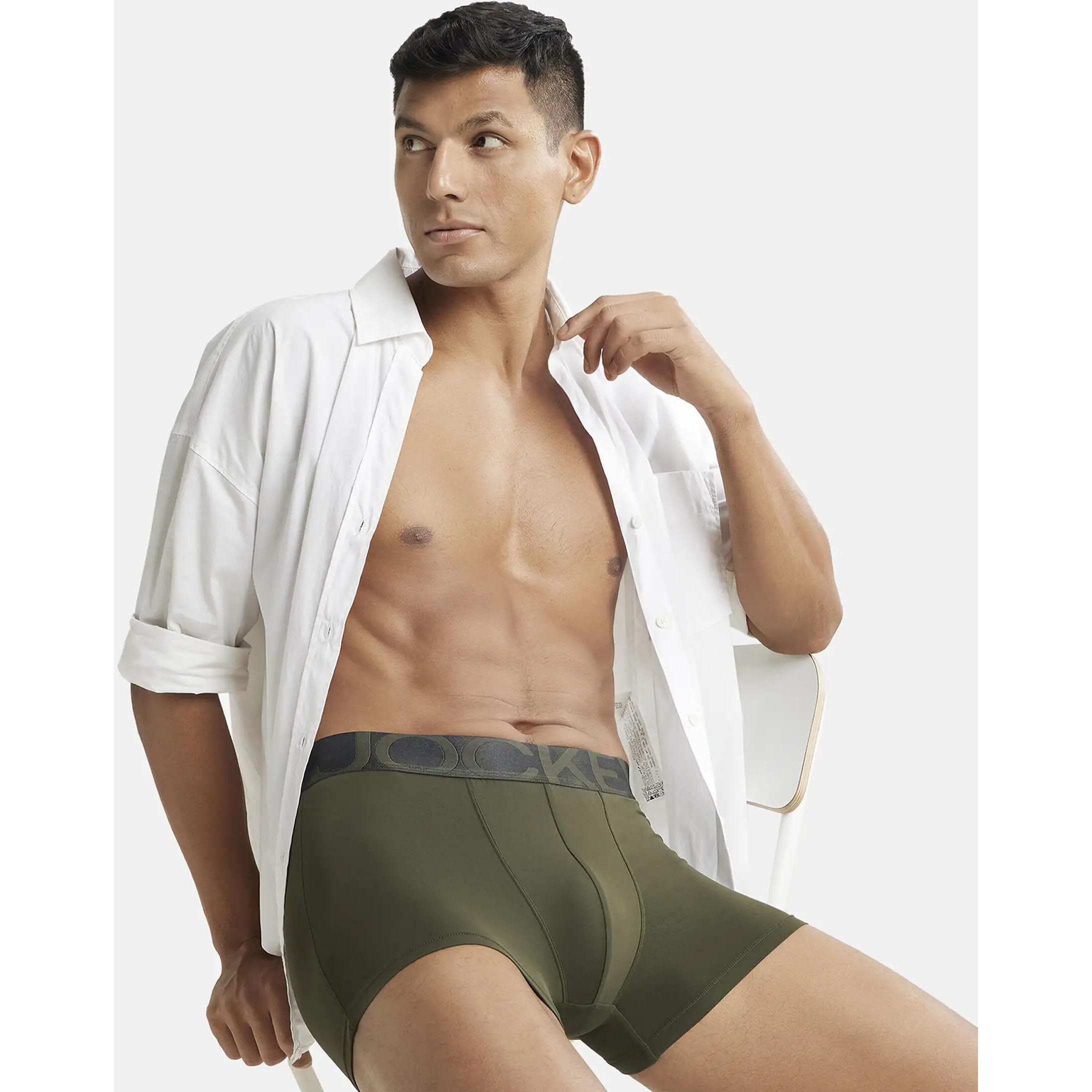 Jockey Men's Cotton Ultra Soft Trunks (Pack of 1) (IC28_Forest Night_Large_Forest Night_Green_L)