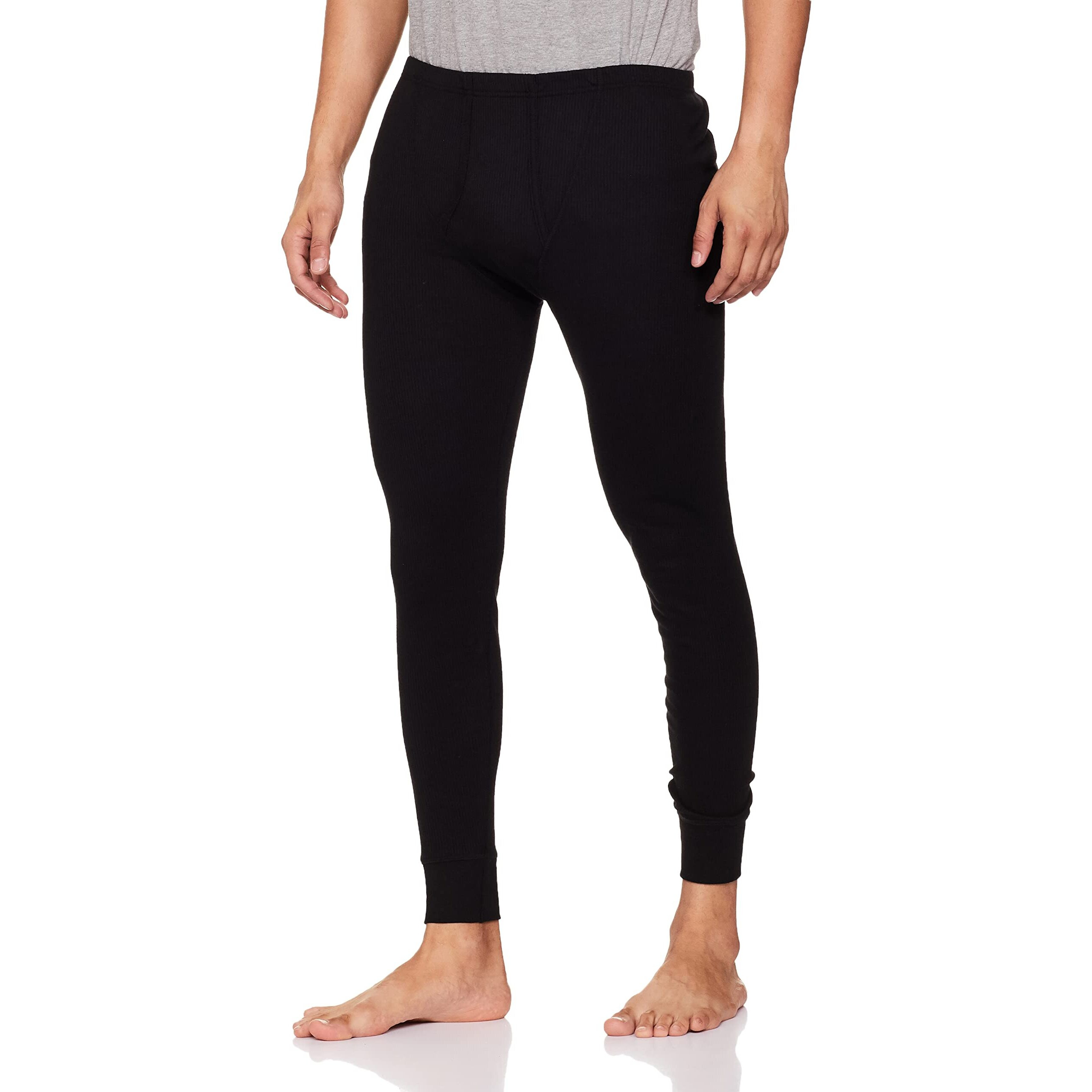 Jockey Men's Tailored Fit Cotton Thermal Long (2420-Black-L_Black_L)