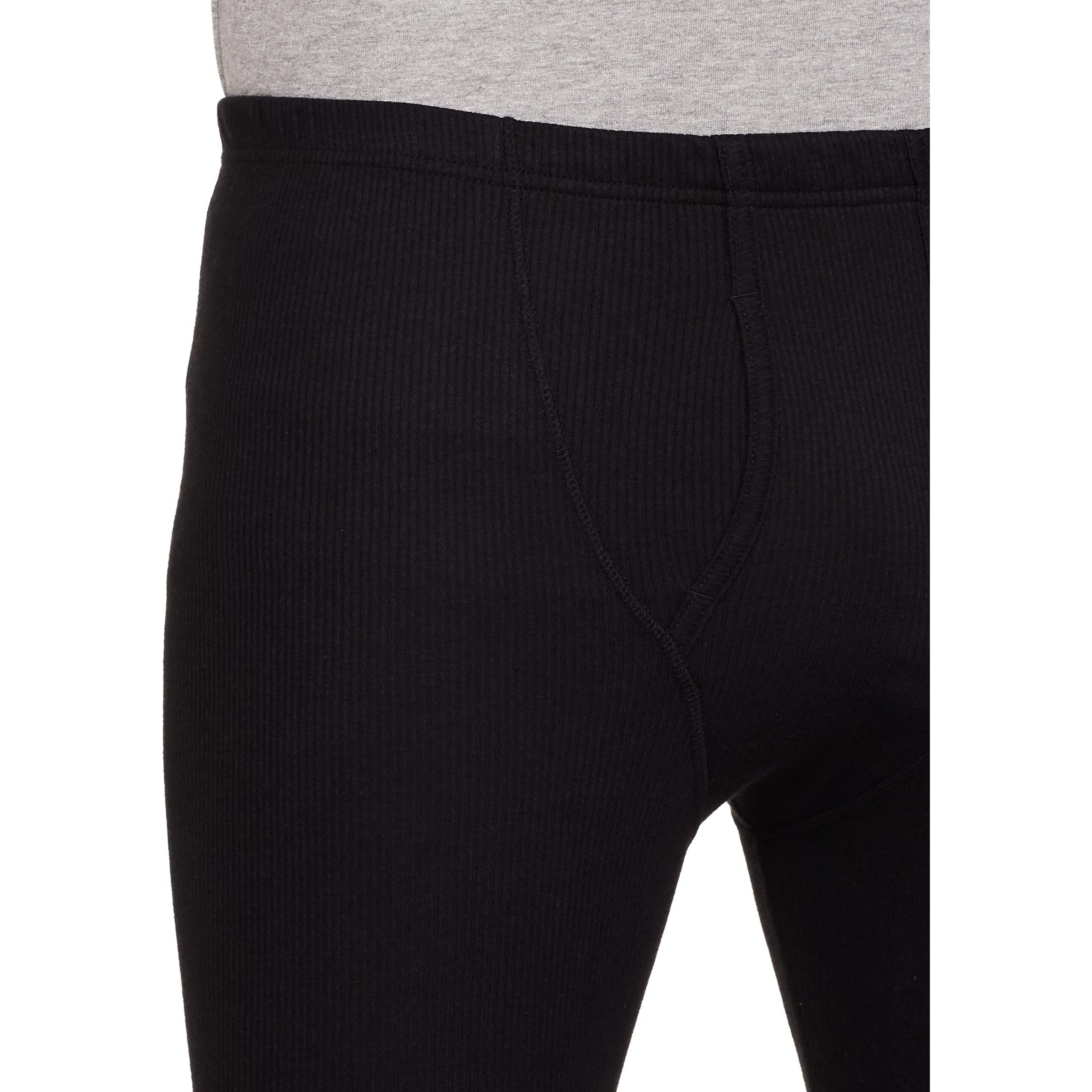 Jockey Men's Tailored Fit Cotton Thermal Long (2420-Black-L_Black_L)