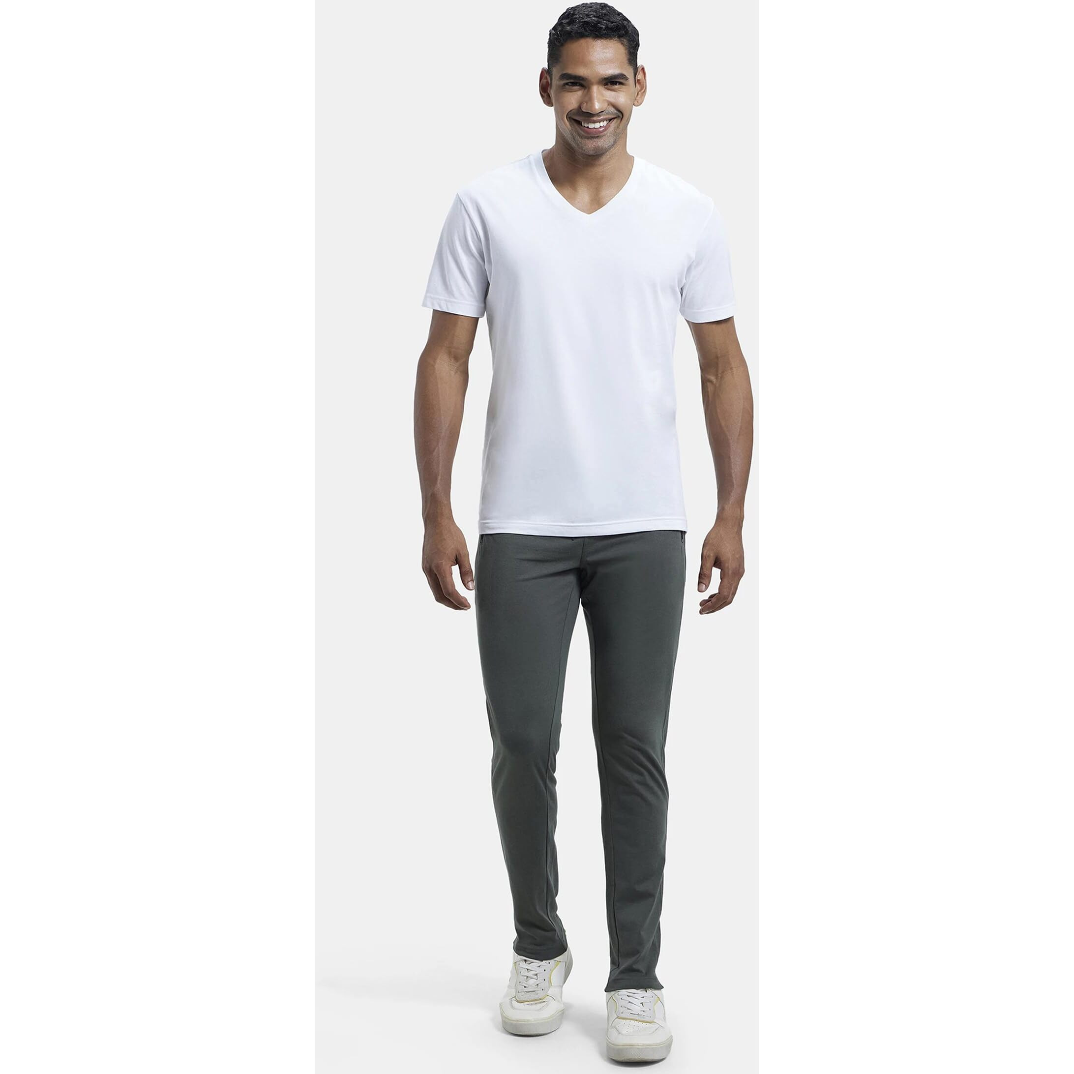 Jockey Men's Slim Fit Cotton Blend Trackpants (37861_Deep Olive_L)