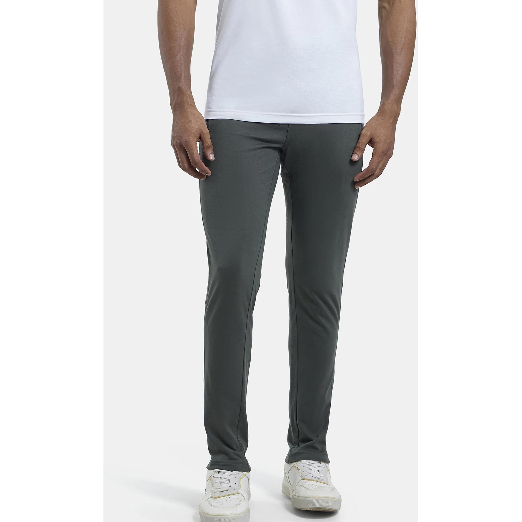 Jockey Men's Slim Fit Cotton Blend Trackpants (37861_Deep Olive_L)