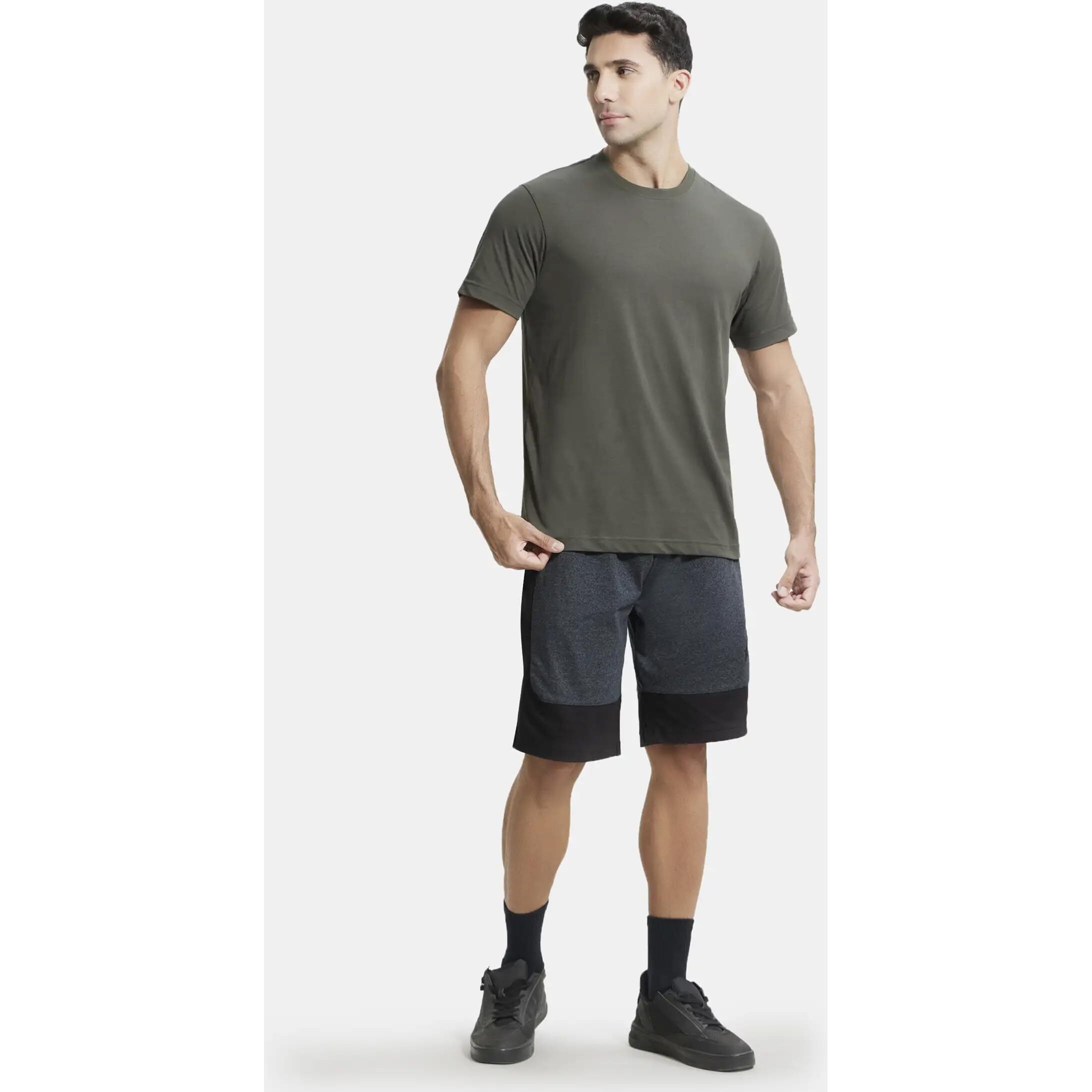 Jockey Men's Regular Fit Round Neck Half Sleeved T-Shirt 2714_Deep Olive_XL