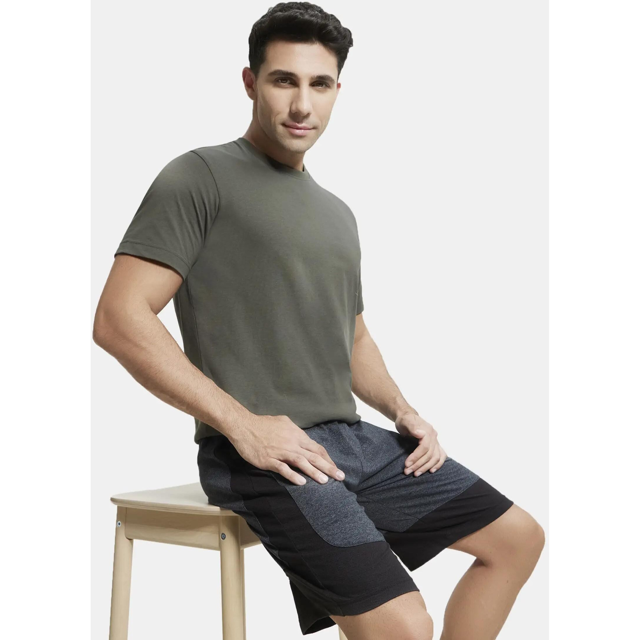 Jockey Men's Regular Fit Round Neck Half Sleeved T-Shirt 2714_Deep Olive_XL