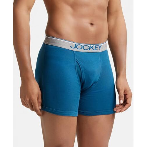 Jockey Men's Cotton Briefs (Pack of 2) (38048_Blue_L)