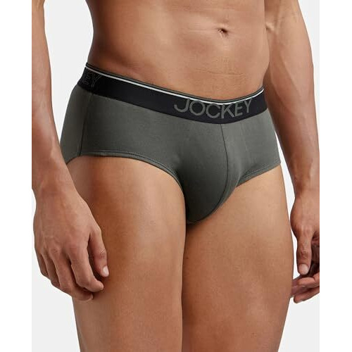 Jockey Men's Cotton Briefs (Pack of 2) (37828_Green_L)