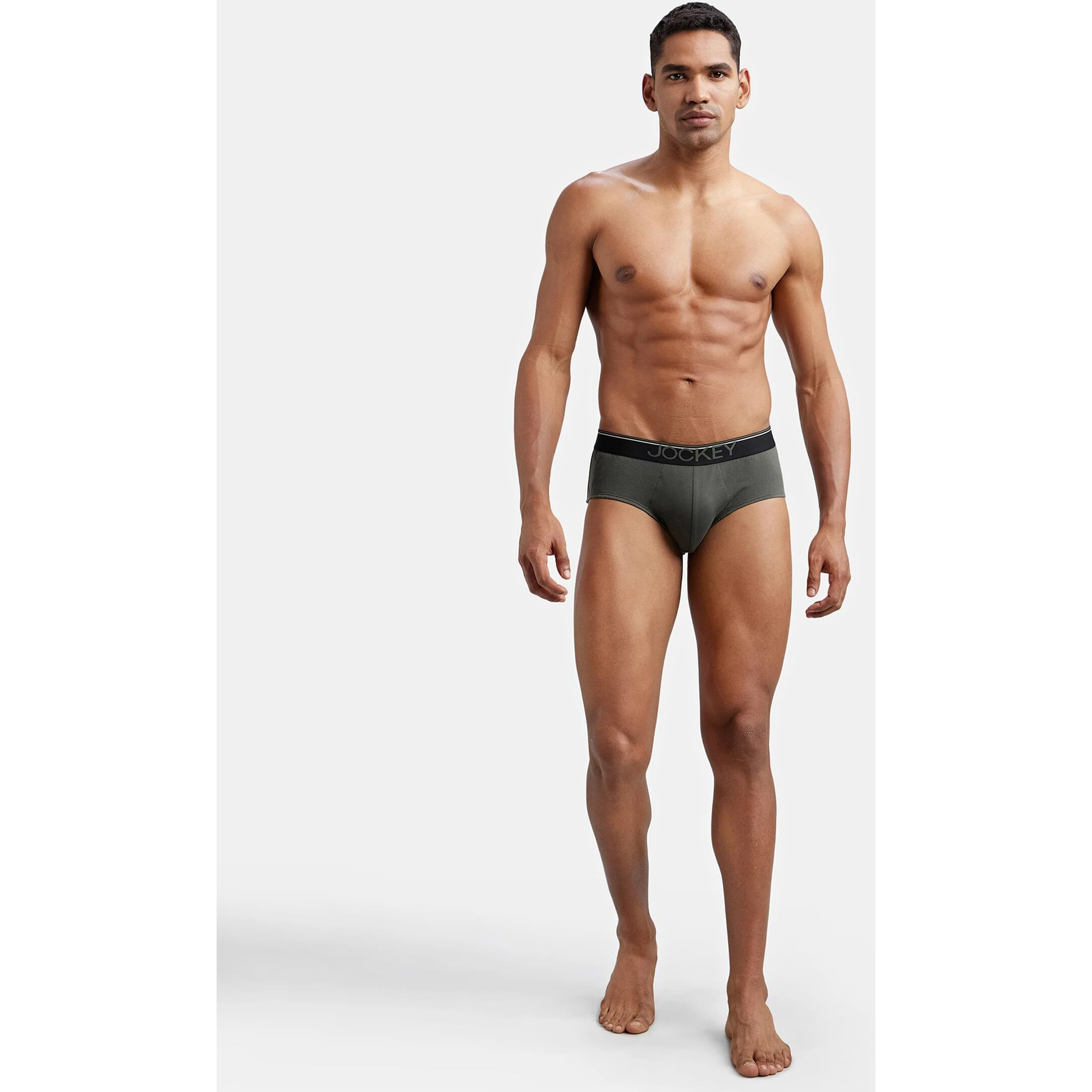 Jockey Men's Cotton Square Cut Brief (Pack of 2) (37829_Green_XL)