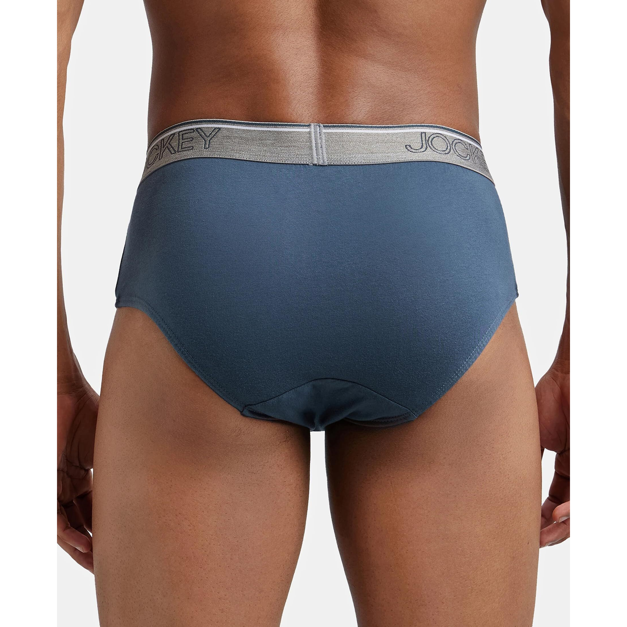 Jockey Men's Cotton Briefs (Pack of 2) (37930_Grey_M)