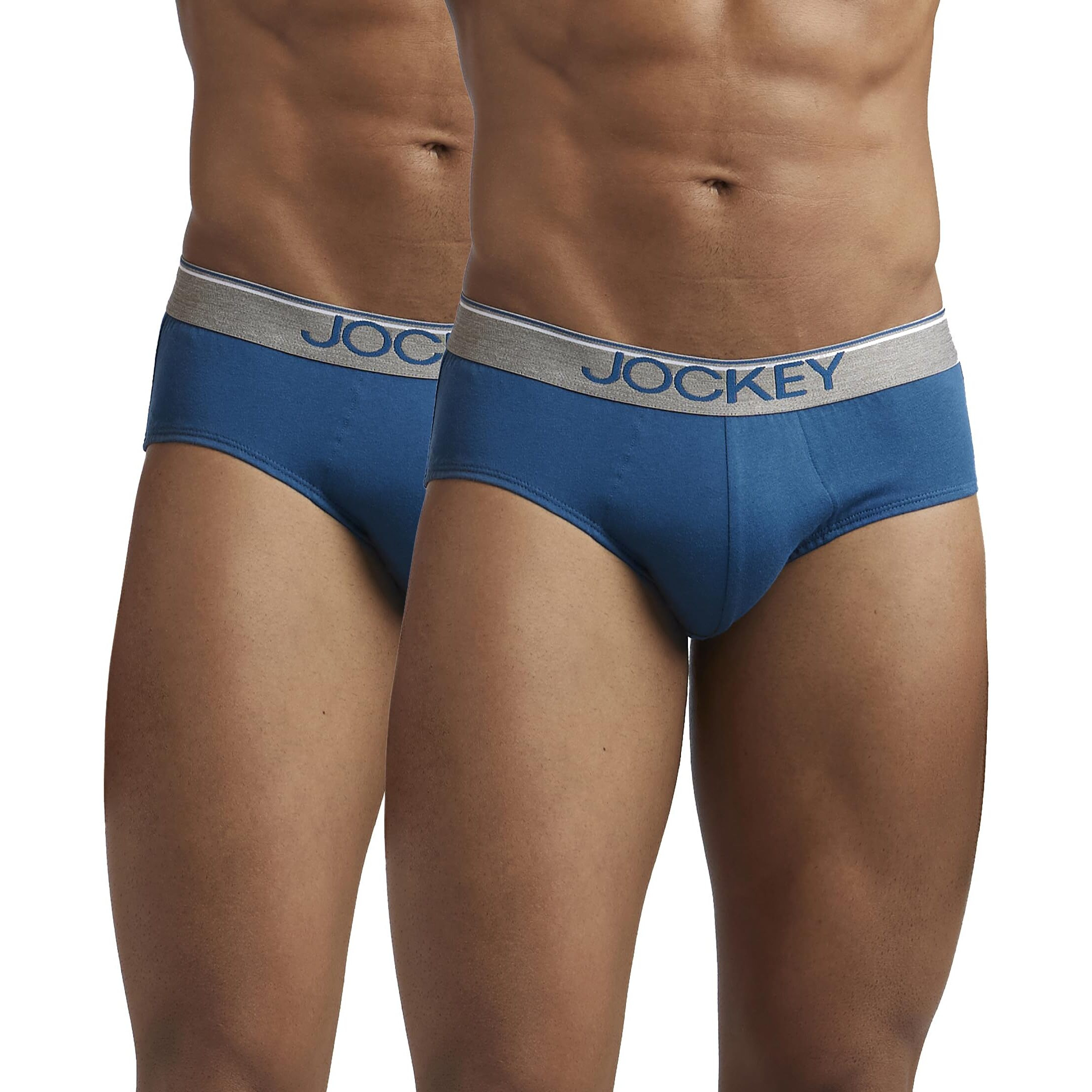 Jockey 8037 Men's Super Combed Cotton Solid Brief with Ultrasoft Waistband_Seaport Teal_XL