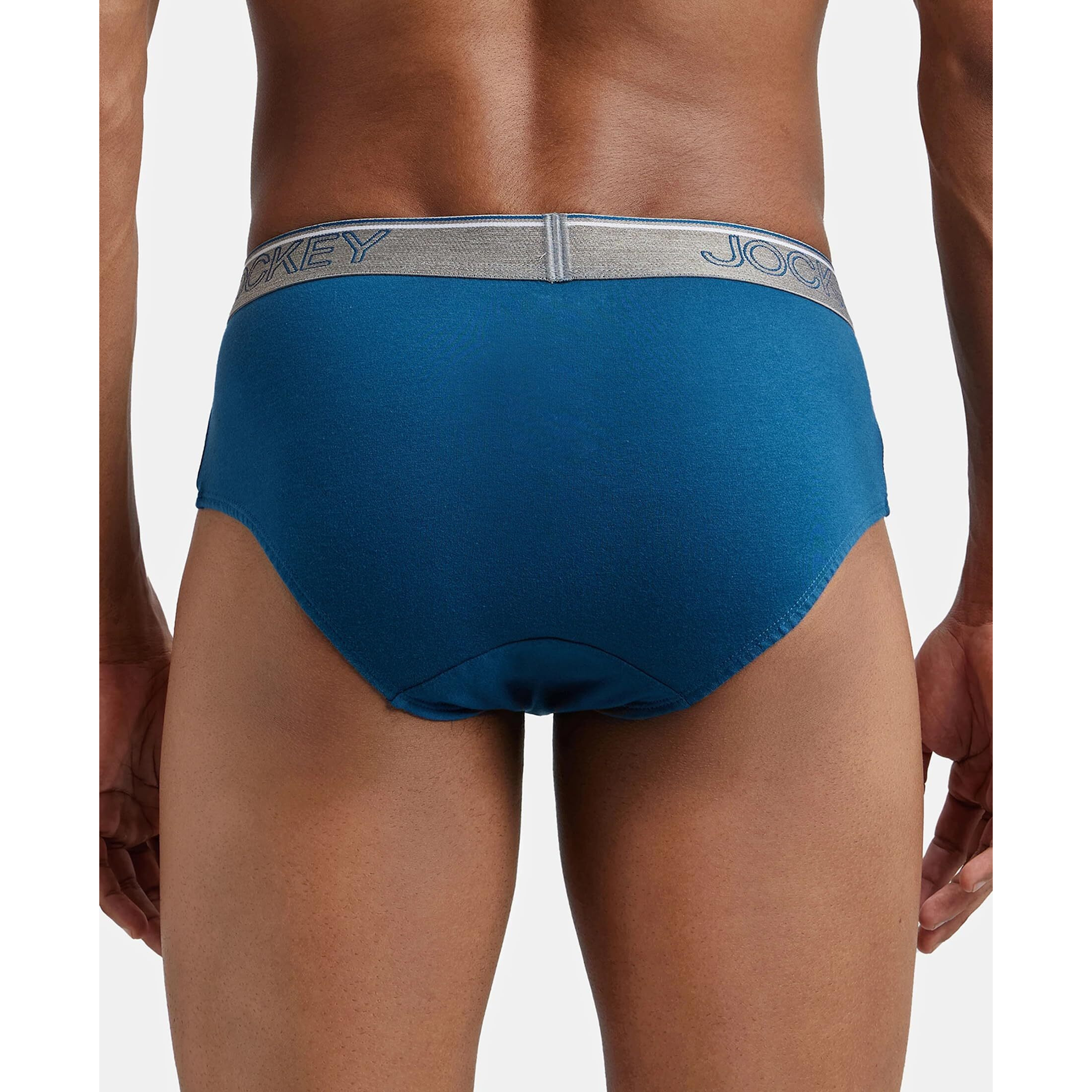 Jockey 8037 Men's Super Combed Cotton Solid Brief with Ultrasoft Waistband_Seaport Teal_XL