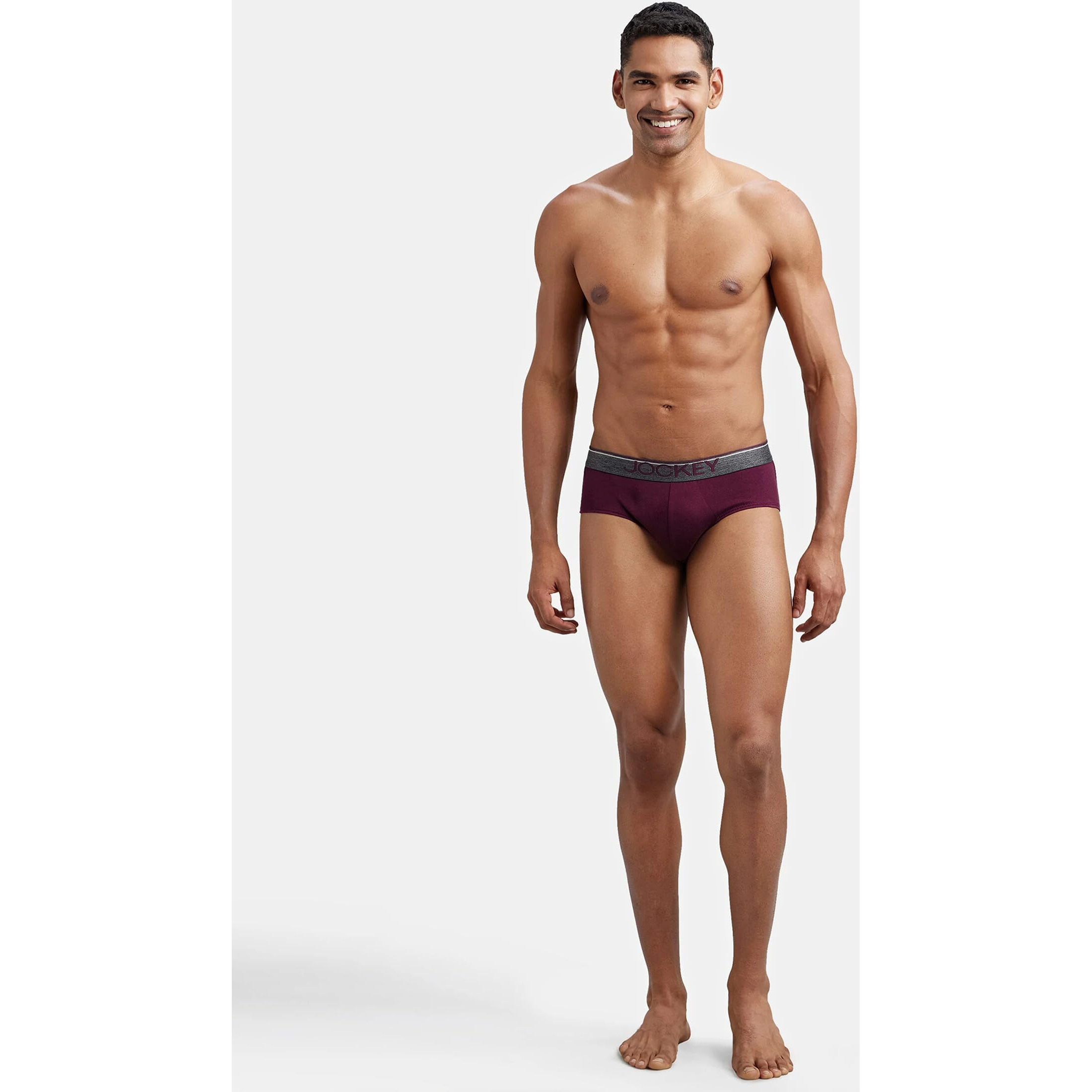 Jockey Men's Cotton Square Cut Brief (Pack of 2) (37837_Purple_XL)